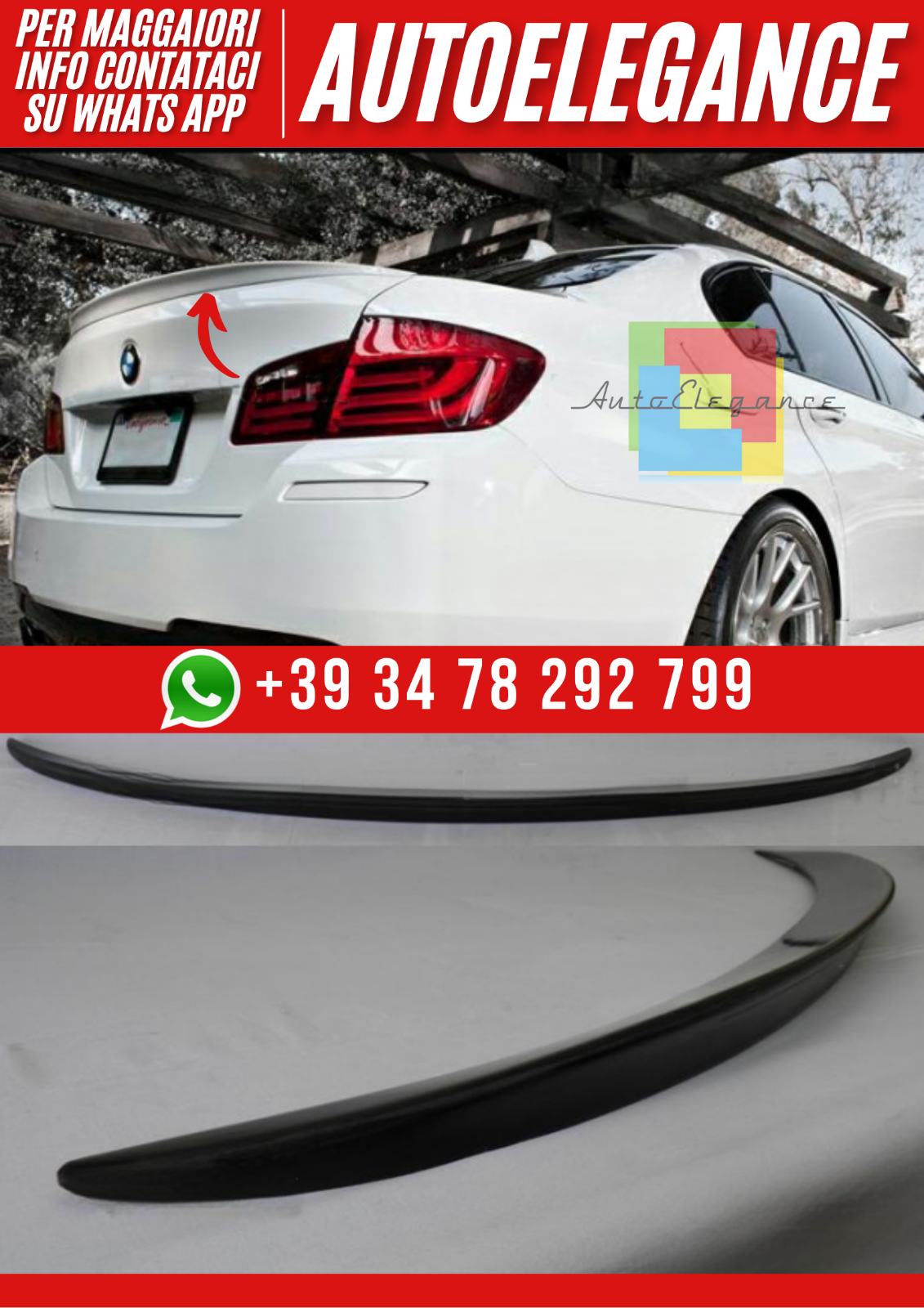 ??Spoiler  Posteriore compatibile con BMW Serie 5 F10 (2010&ndash;2017) vers 2??