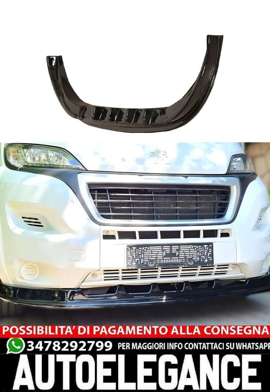 Becquet avant l&egrave;vre avant pour PEUGEOT Boxer 4&egrave;me g&eacute;n&eacute;ration 2014+ noir brillant