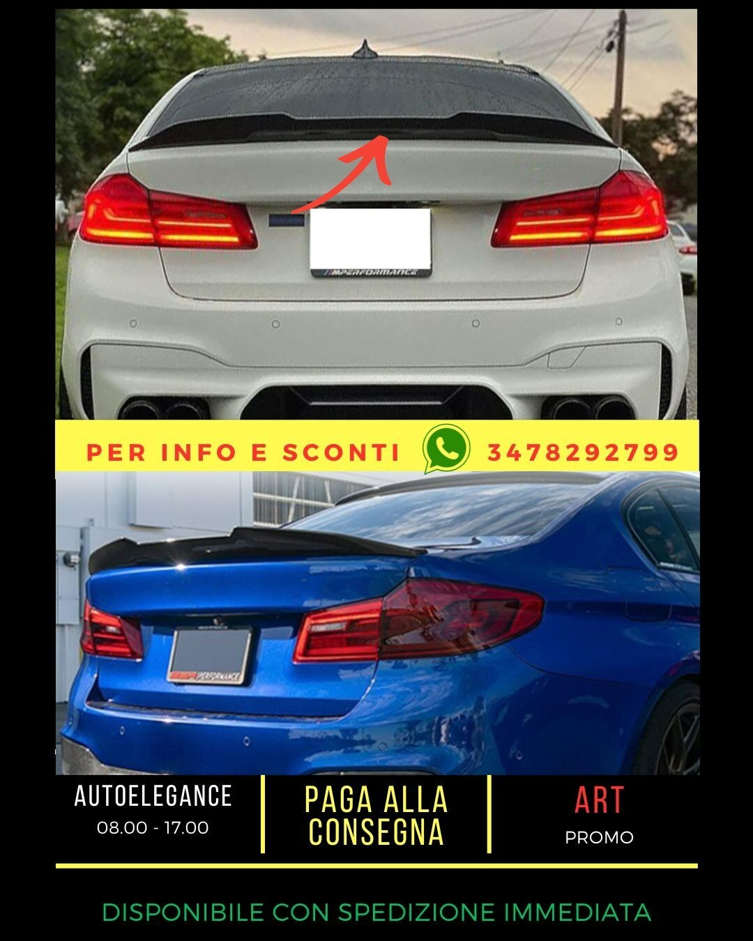 ?SPOILER nero lucido ADATTO PER BMW 5 G30 G38 2017+ Sedan?