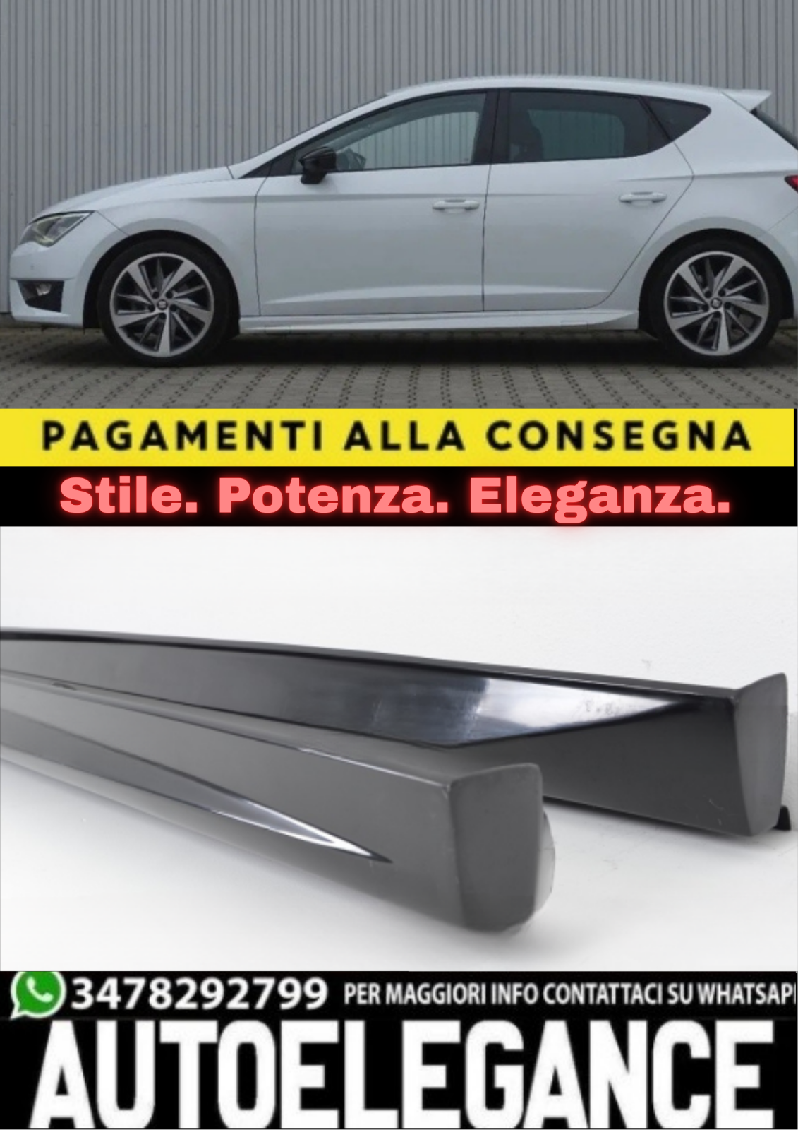 🔥MINIGONNE LATERALI COMPATIBILI CON SEAT LEON 3 5F 2012&ndash;2020🔥