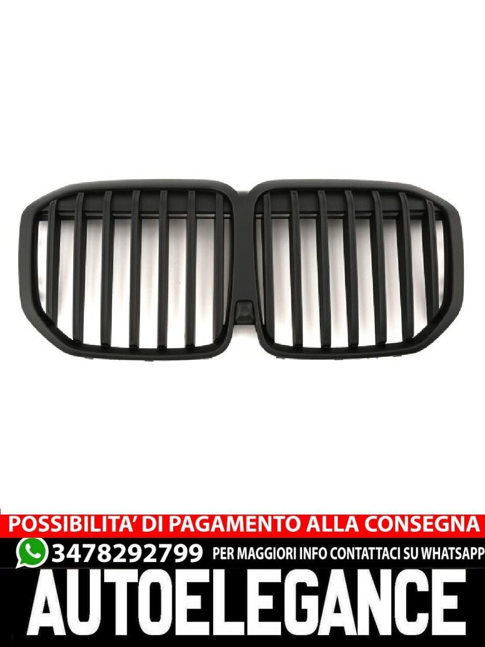 ?GRIGLIA DOPPIA STAFFA NERA OPACO ADATTO PER BMW X7 G07 LCI ?