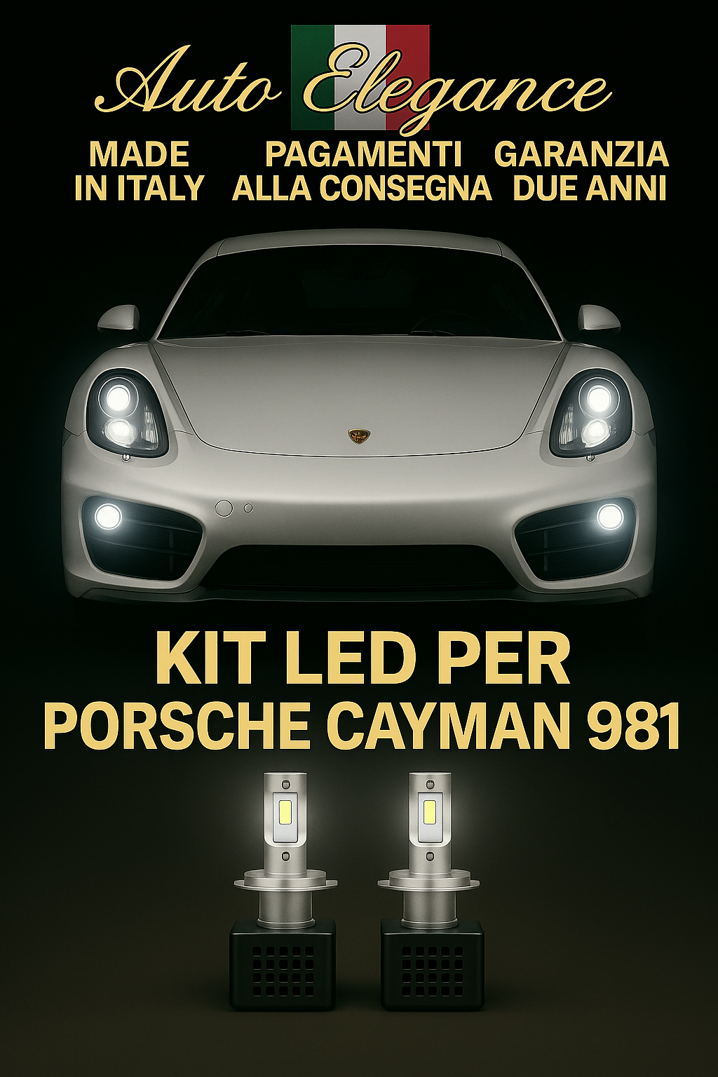 Kit LED D3S 6000K Anabbaglianti + Fendinebbia per Porsche Cayman 981 |CANBUS