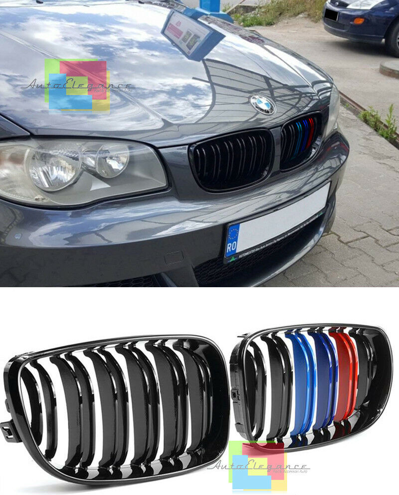 Grille Avant 3 Couleurs M Double Bande Pour BMW Serie 1 E87 2008-2011
