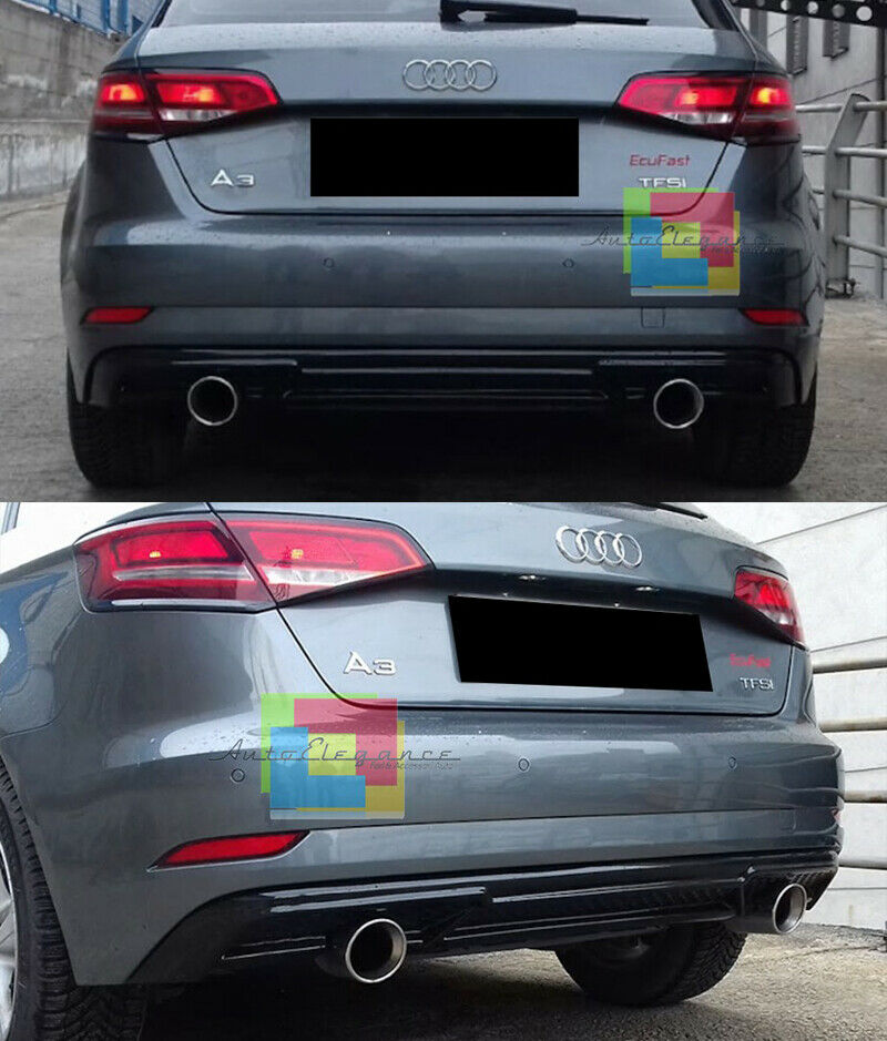 AUDI A3 8V SPORTBACK 2016+ FACELIFT SOTTO PARAURTI DIFFUSORE SLINE DOPPIO .-.