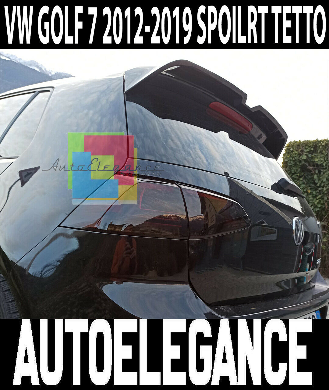 VW GOLF VII 7 2012-2017 SPOILER SUL TETTO POSTERIORE LOOK RLINE TUNING .-