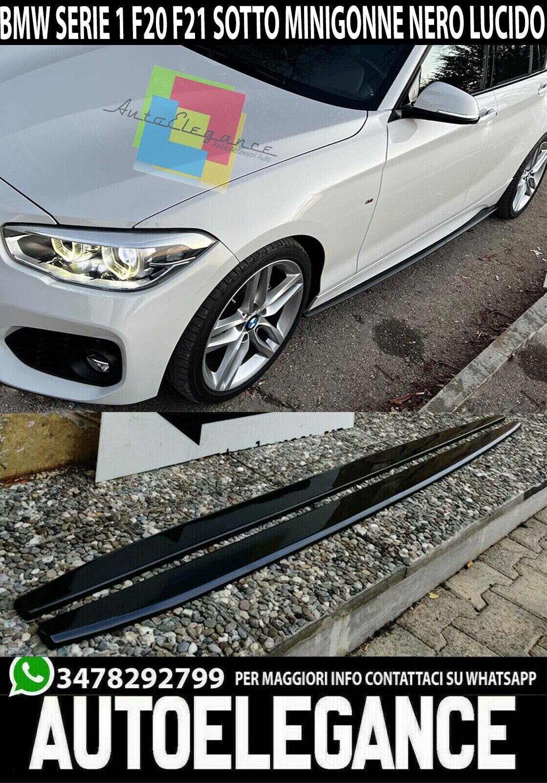 SEITENMATTEN IN GL&Auml;NZENDEM SCHWARZ BMW 1ER F20 F21