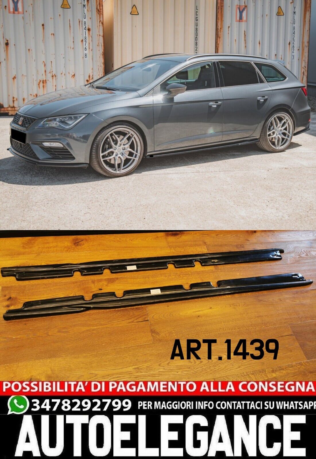 UNTERSCH&Uuml;RZE GEEIGNET F&Uuml;R SEAT LEON MK3 MK4 2012-2020+ GL&Auml;NZEND SCHWARZ