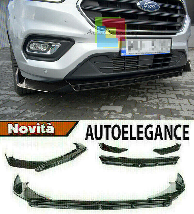Ford Transit Custom Splitter Sto&szlig;stange Vorne Schwarz Gl&auml;nzend Look Rs - 3P