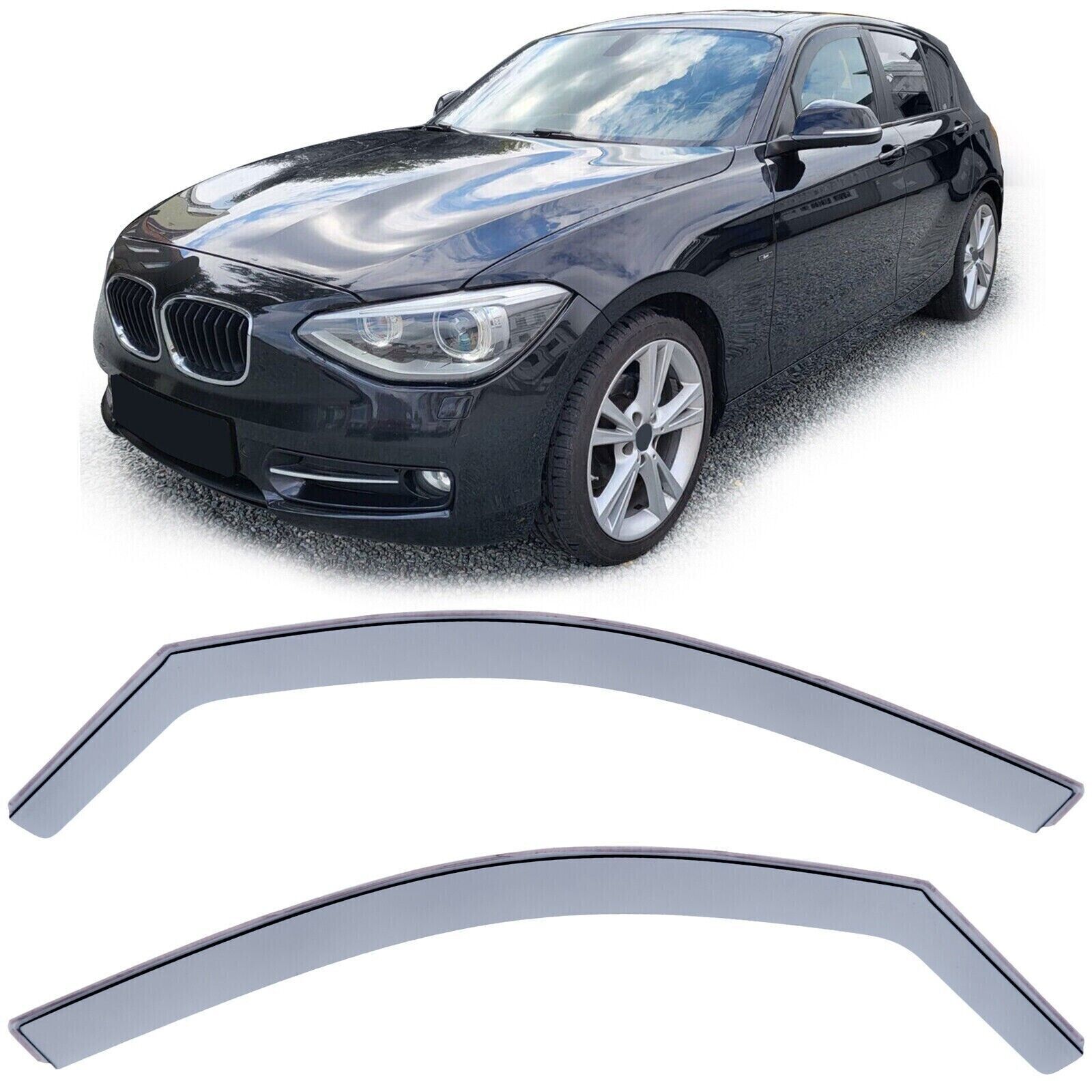 D&eacute;flecteur de vent D&eacute;flecteur de pluie Pare-brise Noir Convient pour BMW S&eacute;rie 1