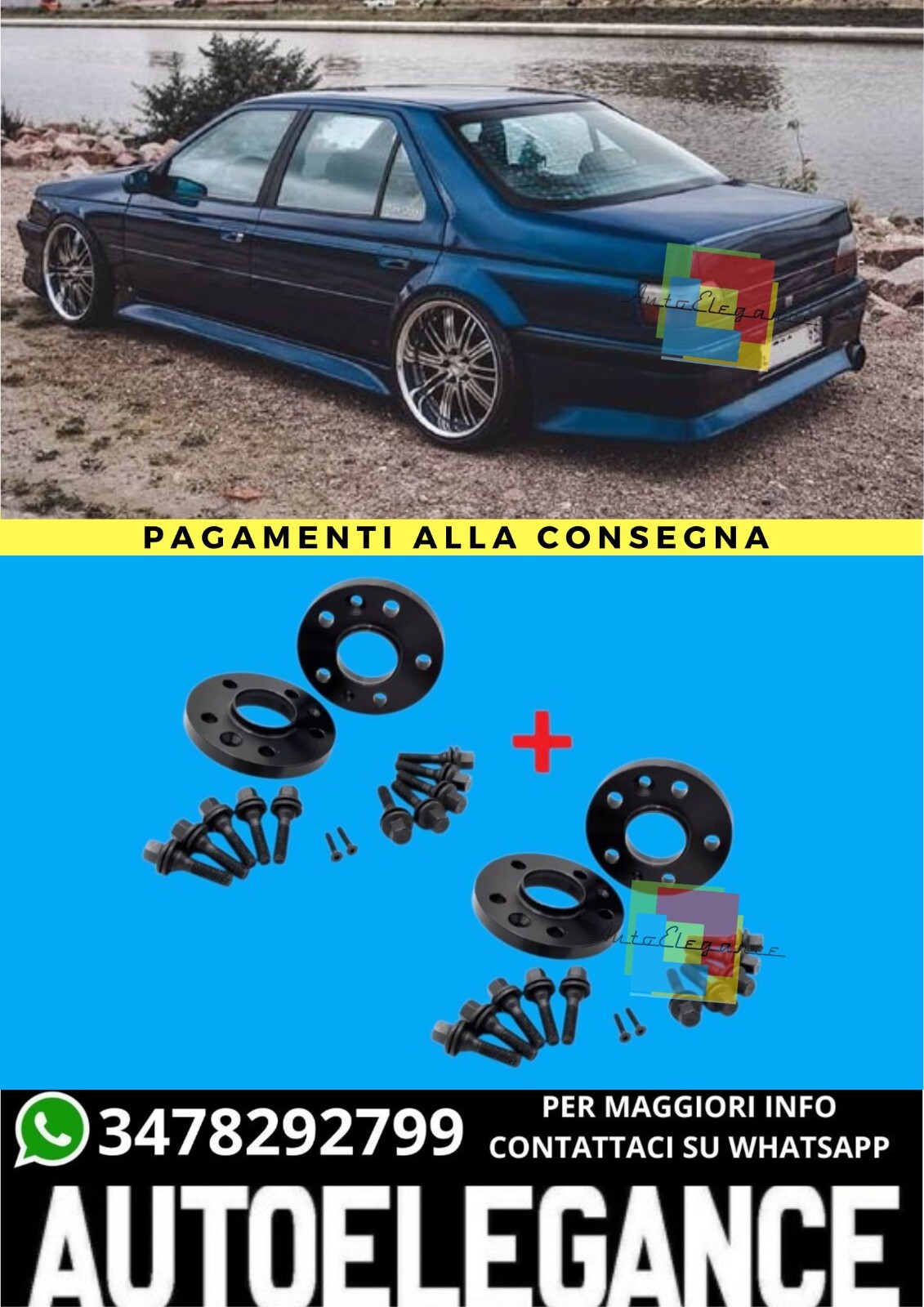 KIT 4 DISTANZIALI  16+20mm adatto per PEUGEOT 605 dal 1989 al 1999 5 fori