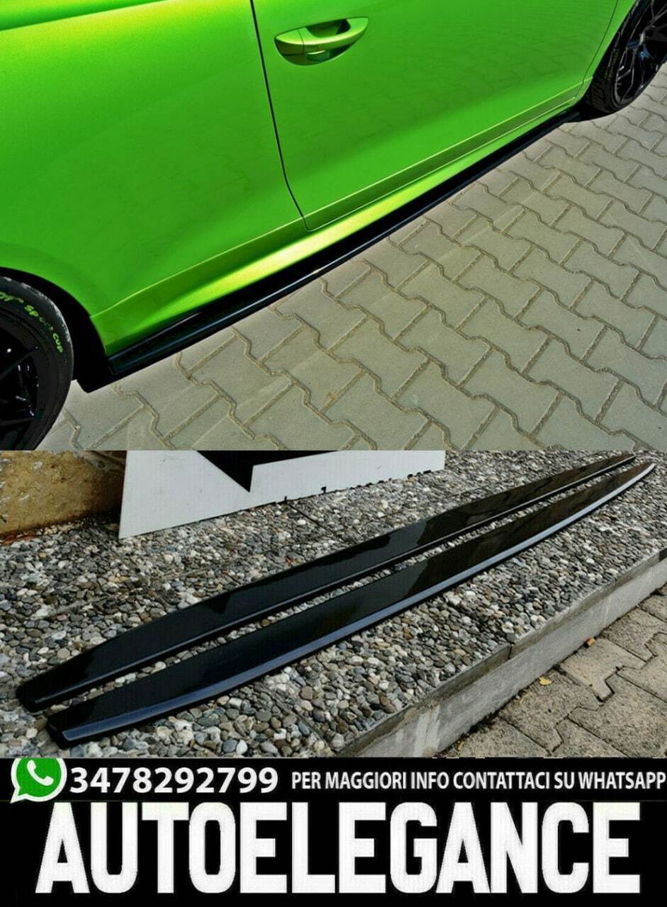 VW SCIROCCO 08-16 SPLITTER NERO LUCIDO SOTTO MINIGONNE LATERALI