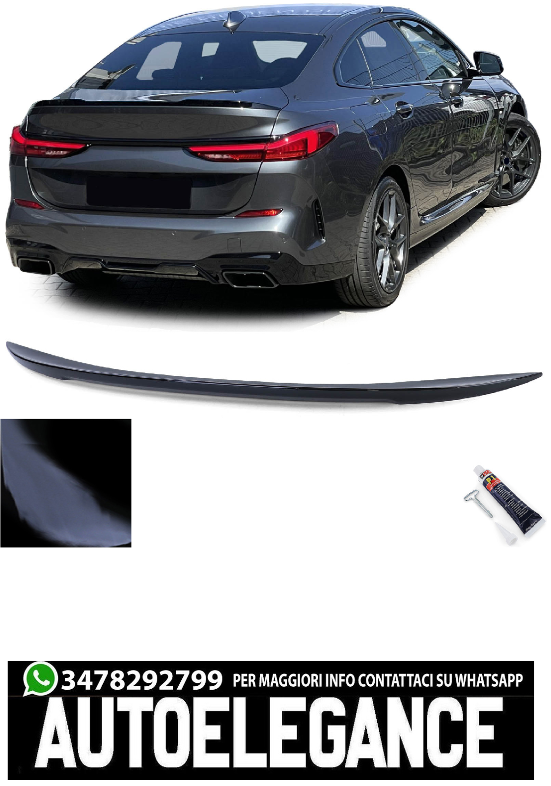 Spoiler posteriore performance nero lucido adatto per BMW serie 2 F44 Gran Coup&eacute;