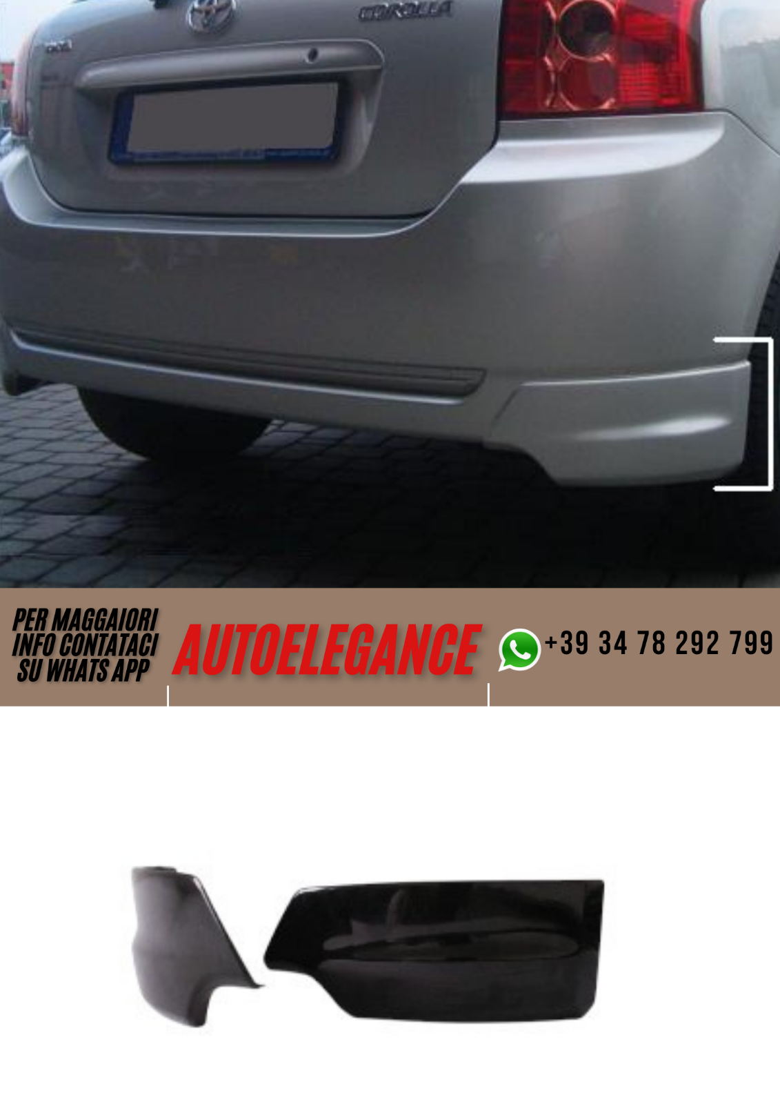 ??Spoiler Paraurti  Posteriore ADATTO PER TOYOTA COROLLA ??