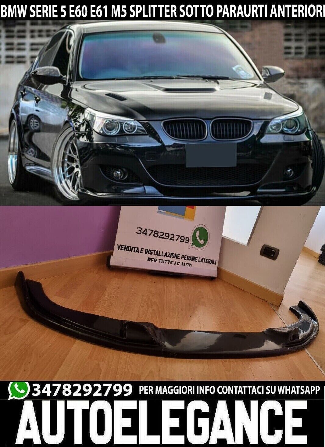 SPLITTER GEEIGNET F&Uuml;R BMW 5ER E60 E61 M5 HAMANN SCHWARZGL&Auml;NZEND UNTER DER STO&szlig;ST