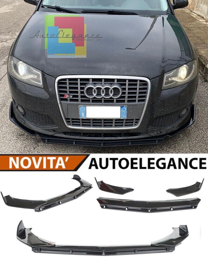 AUDI A3 8P S3 RS3 04-08 FRONT STO&szlig;STANGE SPLITTER LOOK GL&Auml;NZEND SCHWARZ RS S3 -