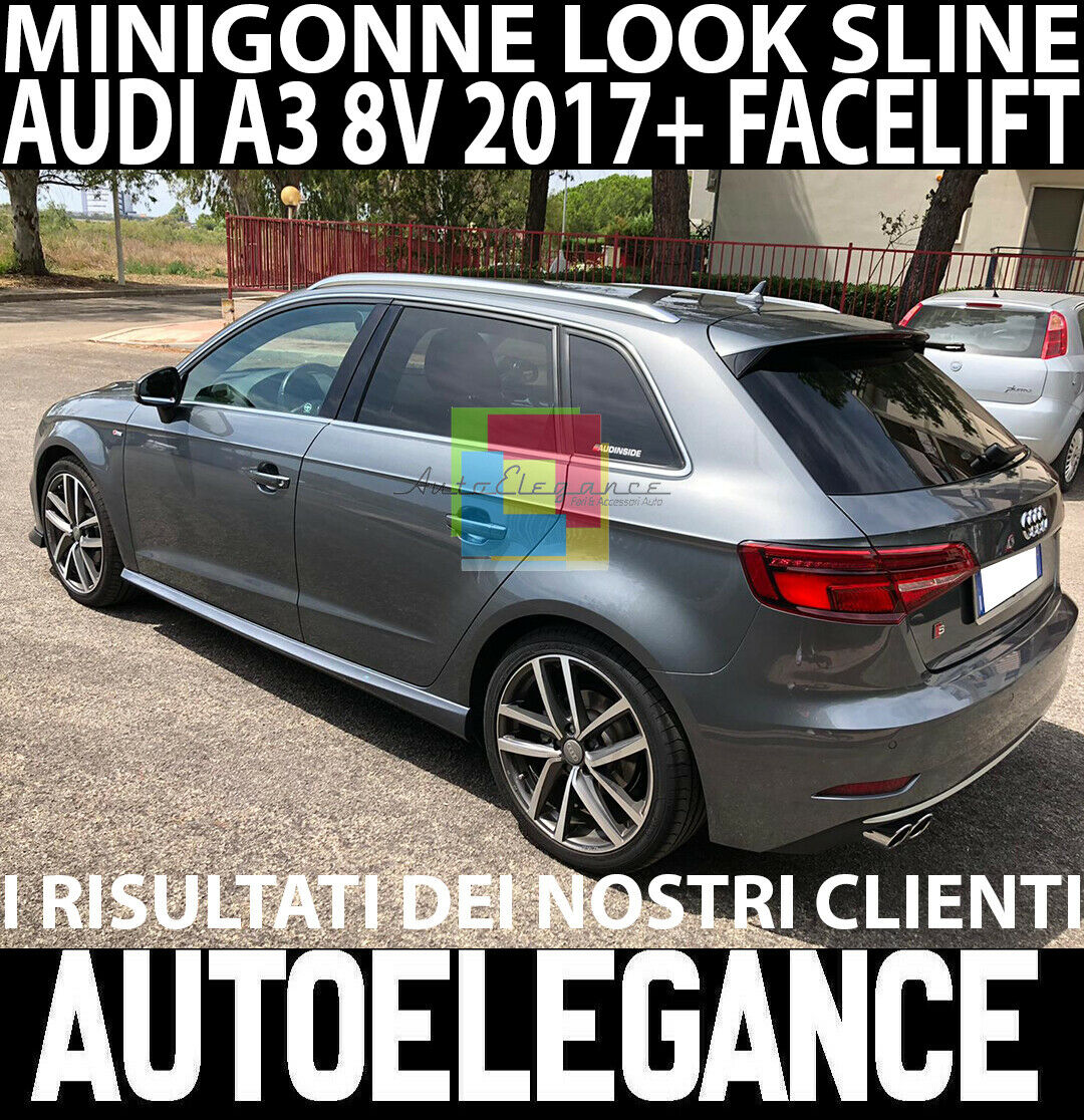 Paar Schweller Audi A3 8V Sportback 2017 + Spoiler Unten Anschluss S3 Sline