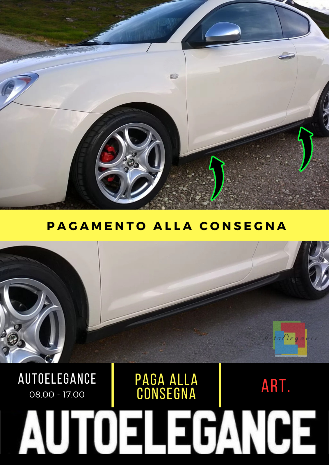 ?Minigonne laterari "Giulietta Quadrifoglio" in ABS adatto per Alfa Romeo MITO?