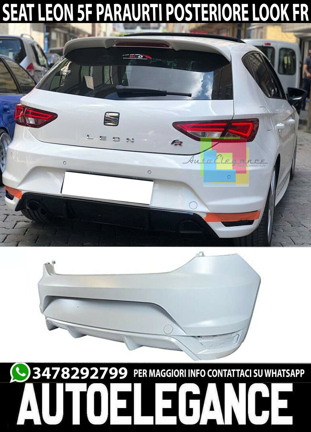 Pare-Chocs Look Fr Pour Seat Leon 5F 5 Portes 2012-2018 ABS