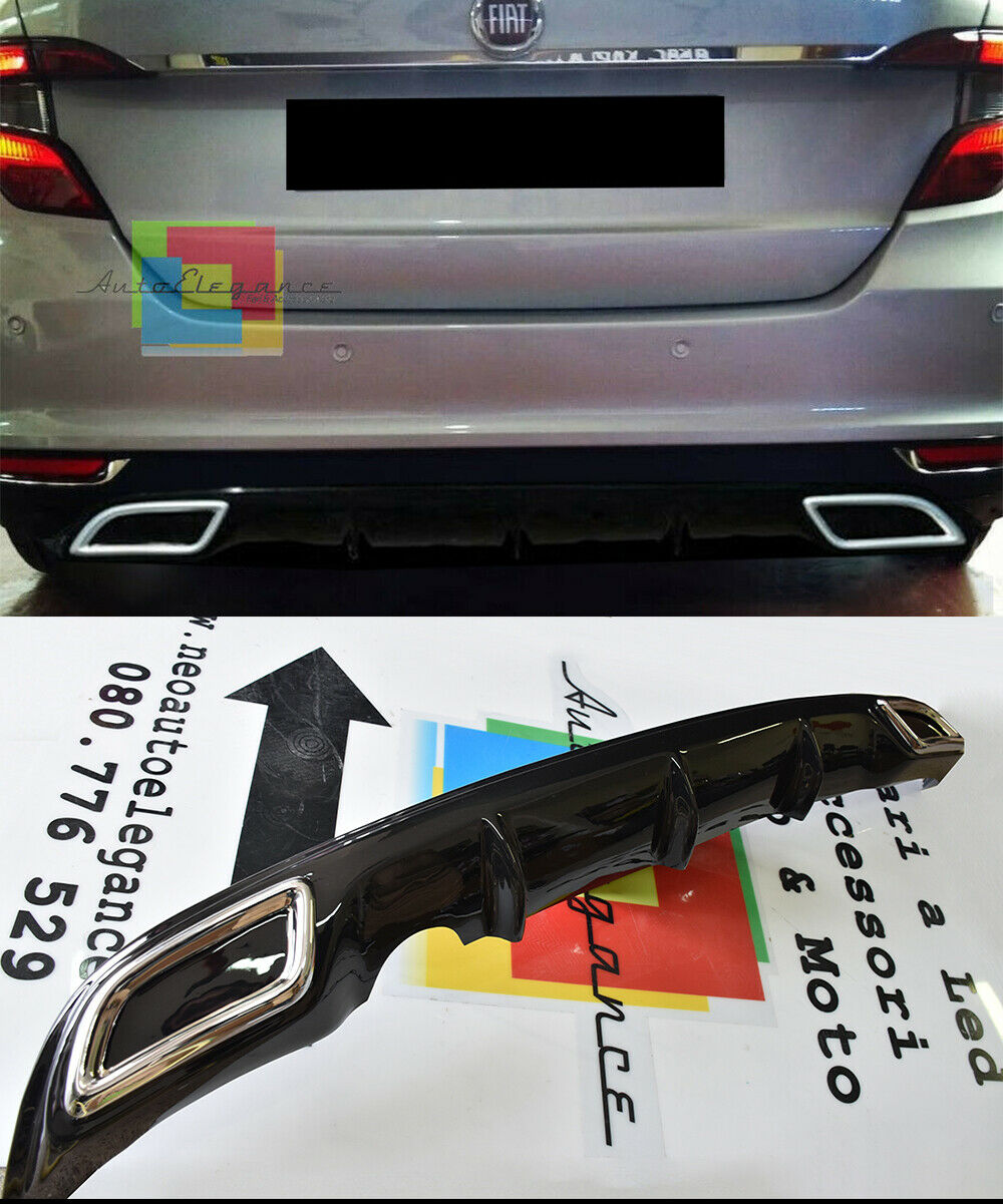 FIAT TIPO 2015+ DIFFUSORE SOTTO PARAURTI DIFFUSORE TERMINALI OVALI ABS -