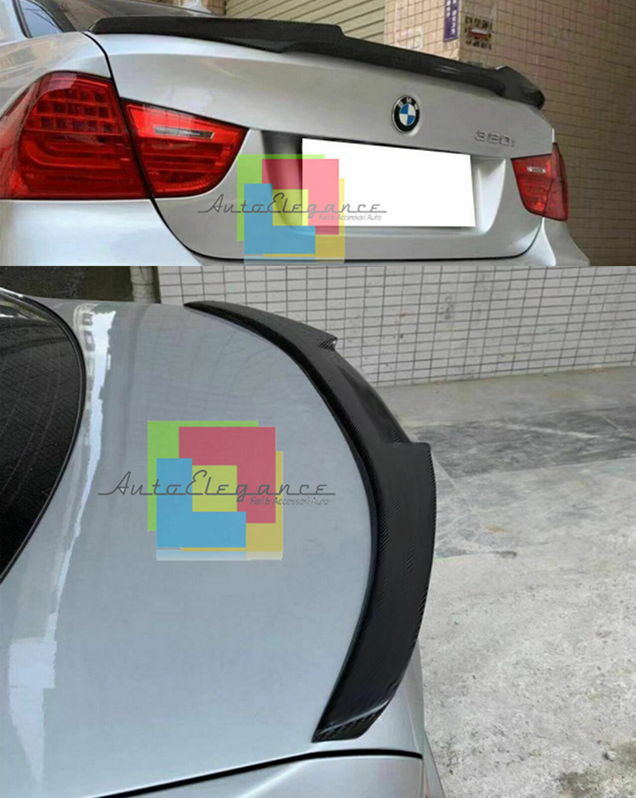 BMW Serie 3 E90 Limousine 2005-2012 Spoiler Sul Motorhaube IN ABS Look M4