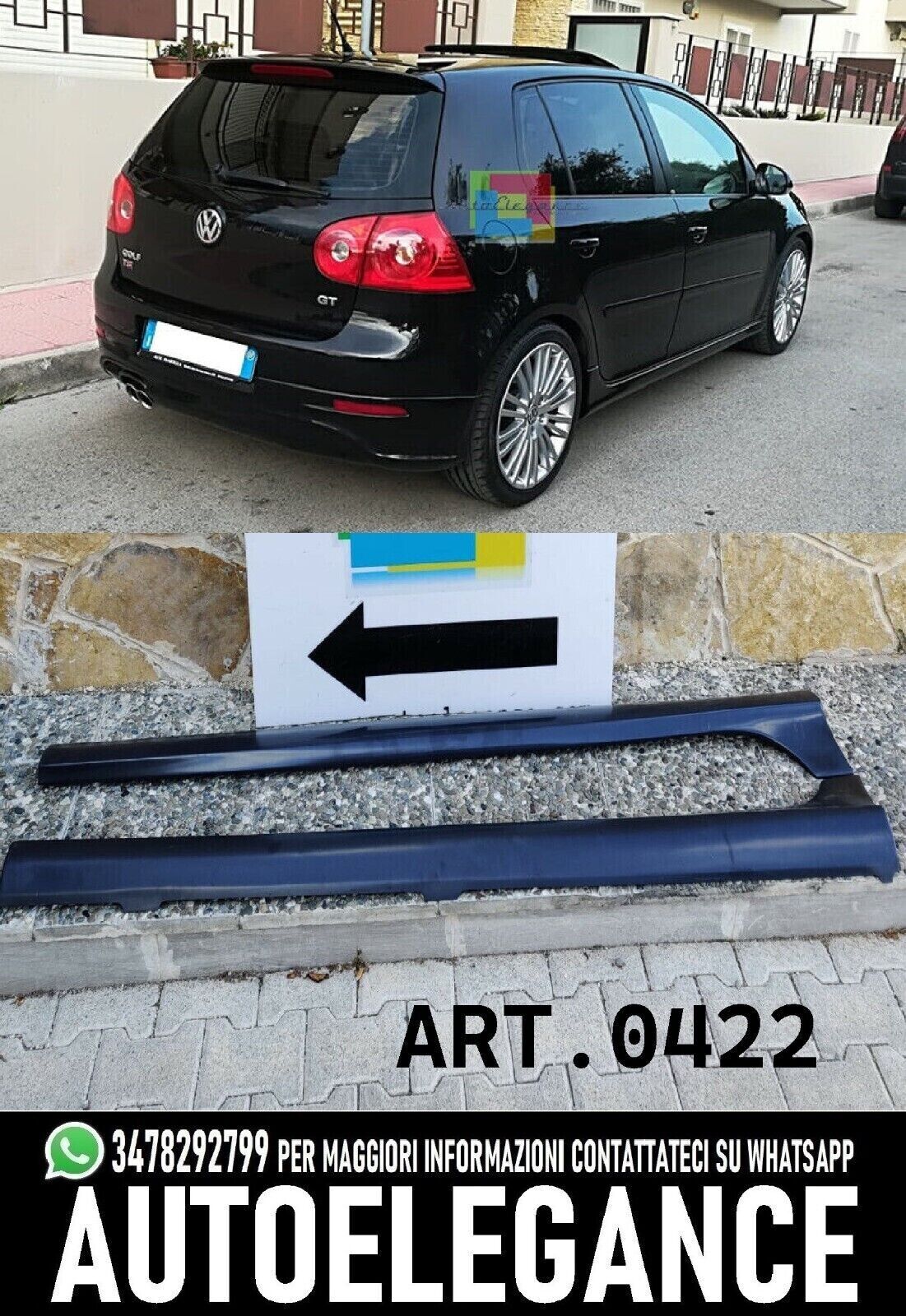 SEITENSCHWELLER ANPASSBAR F&Uuml;R VW GOLF 5 V 3/5 T&Uuml;R SPOILER SPORT LOOK ABS