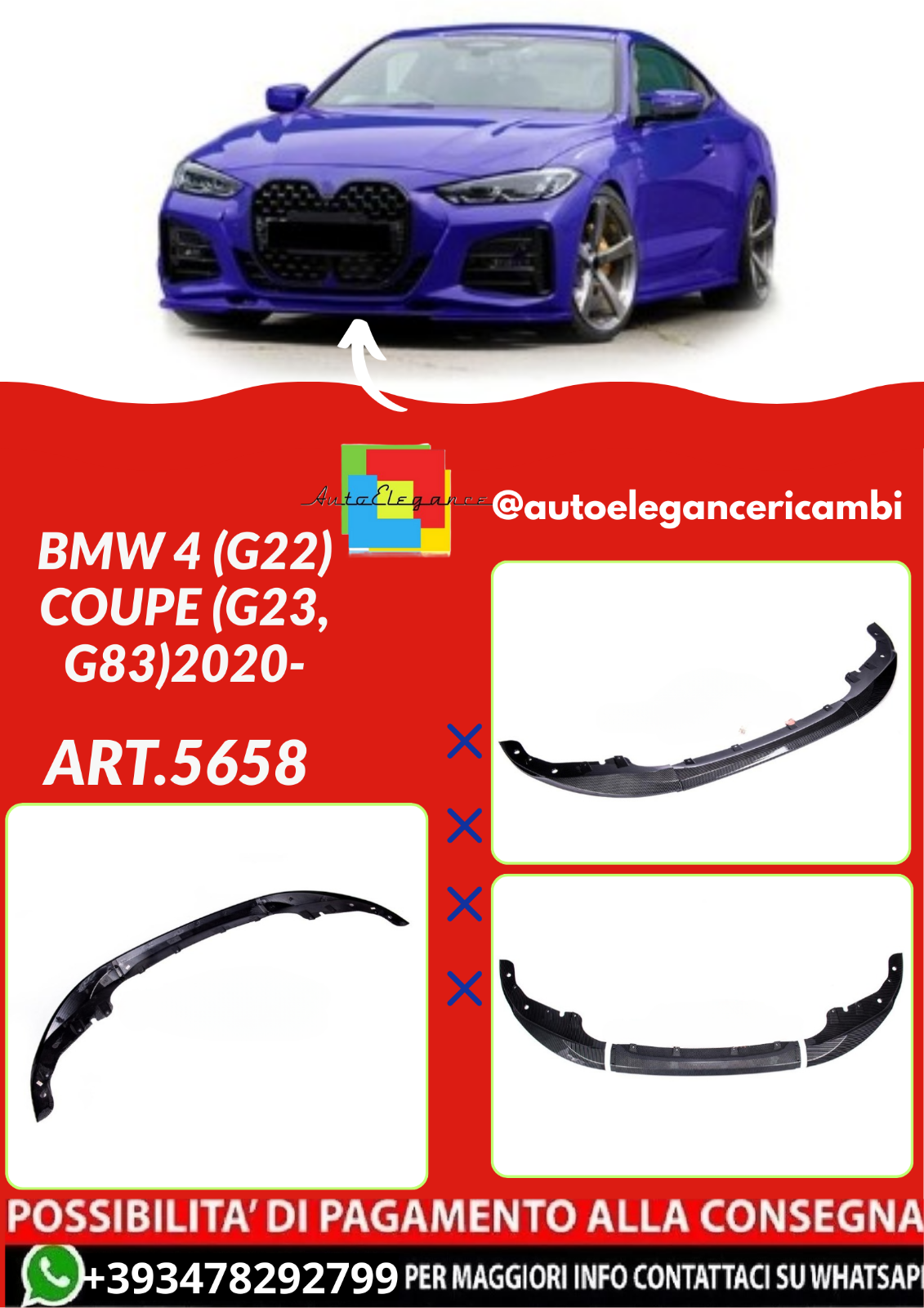 ART.5658  Frontspoiler Lippe  BMW 4 (G22) Coupe (G23, G83)2020-