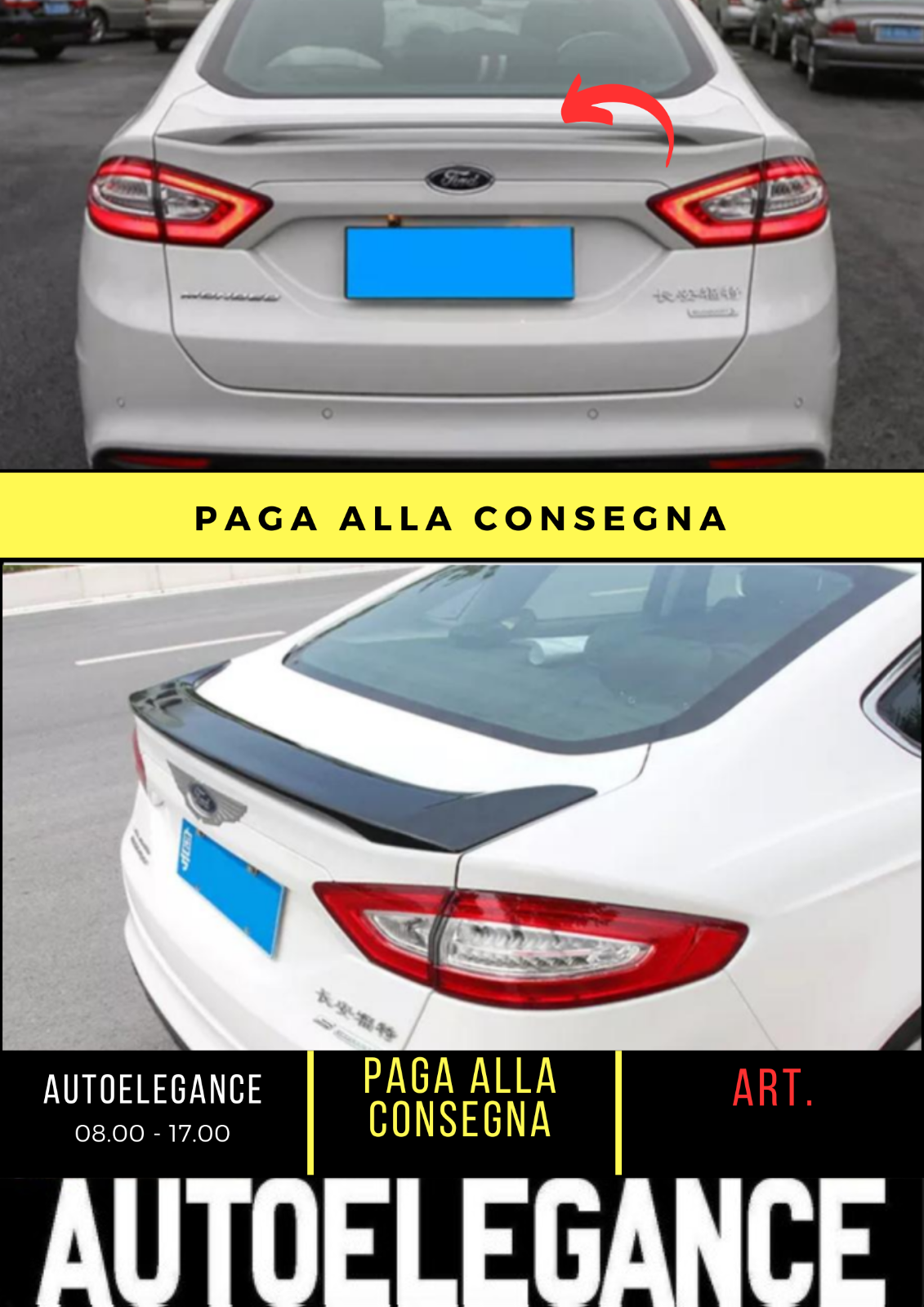 💕SPOILER POSTERIORE ADATTO PER FORD MONDEO MK5 SEDAN 2014+💕