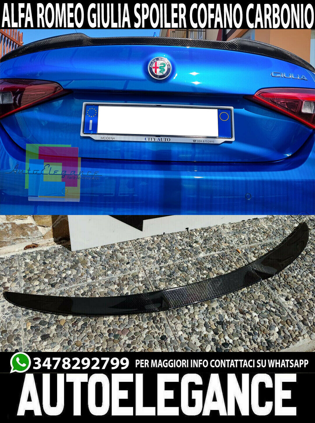Spoiler Coffre Alfa Romeo Giulia 2015-2021 Desing Sportif Carbone Rapide