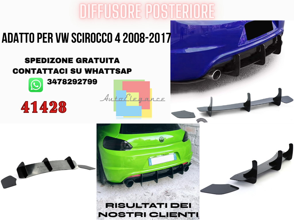 ?Splitter Diffusore Posteriore Attacco Posteriore Performance per ?VW Scirocco 4