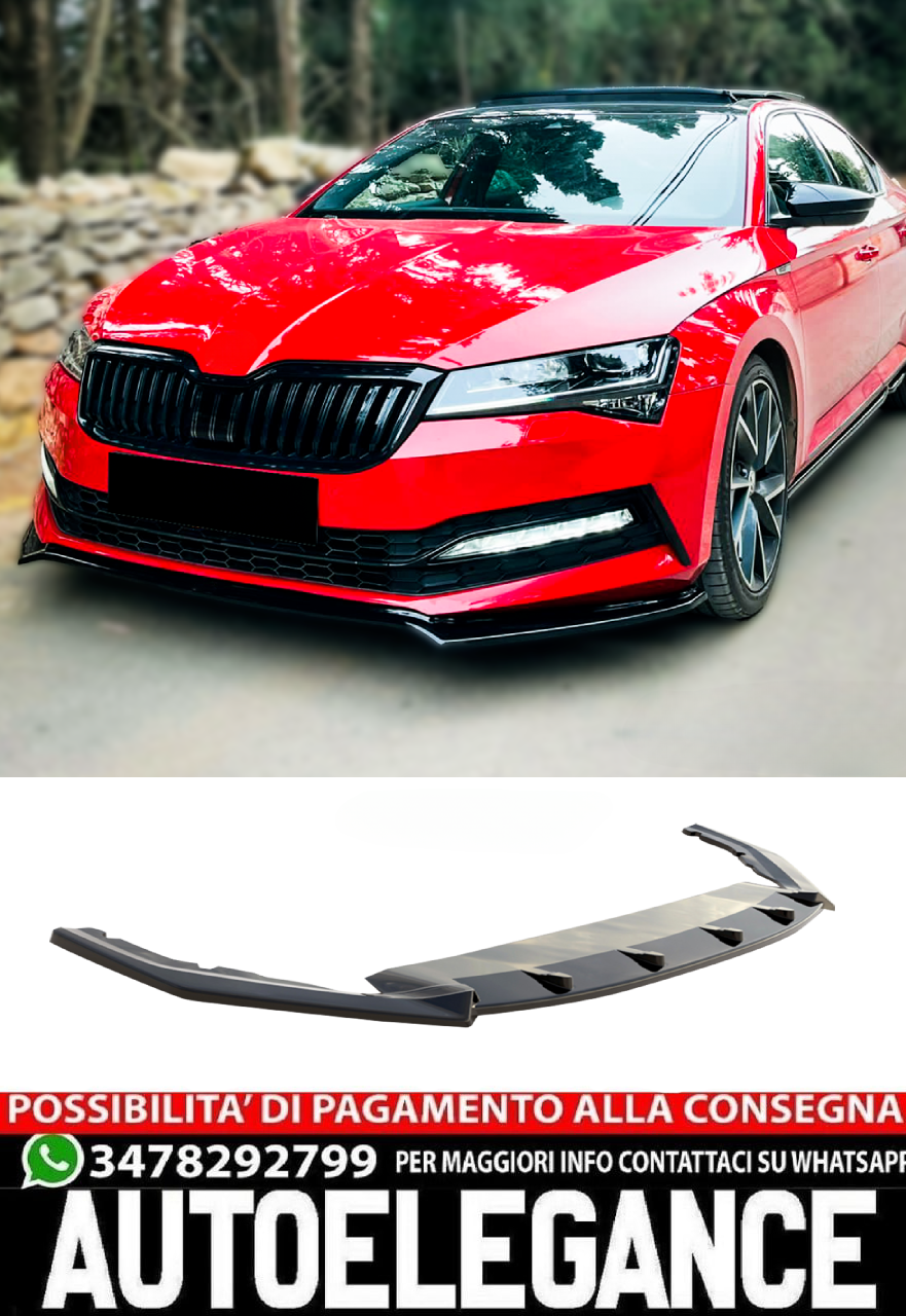 Labbro anteriore spoiler anteriore per &Scaron;KODA Octavia RS MK4 2020 + nero lucido