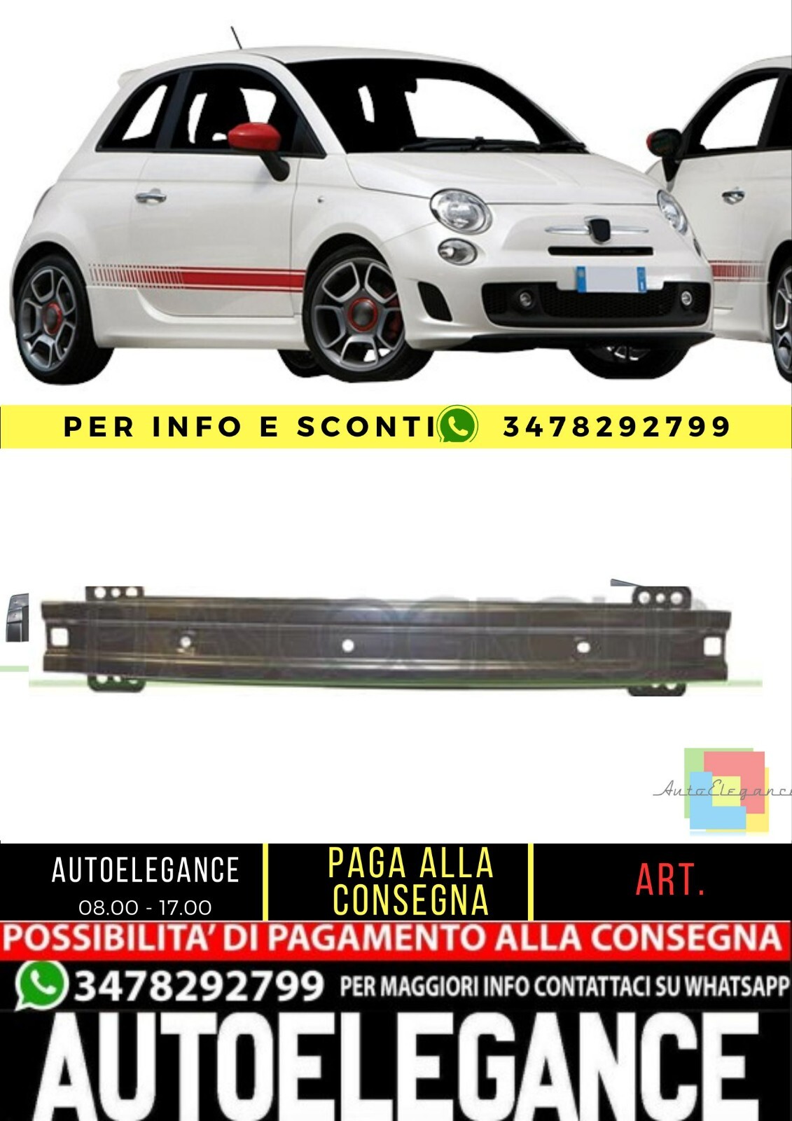 FT0303260 PANNELLO POSTERIORE-INTERNO PER ABARTH - 500