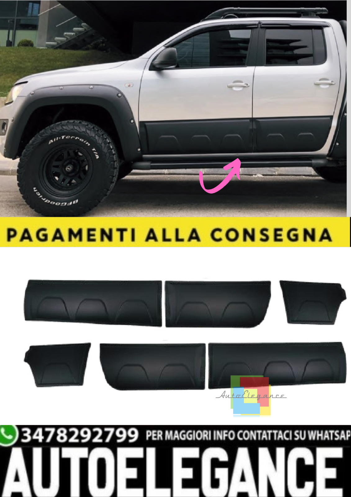 Pannelli Carrozzeria (4 Pz) per VW Amarok MK1 (2010–2016), MK1 Facelift