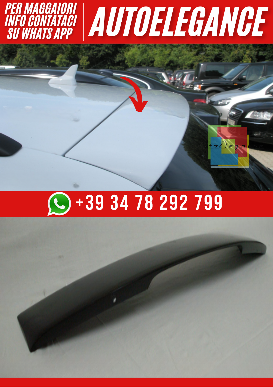 Spoiler Tetto/Finestrino Posteriore per AUDI A6 C6 Avant 2005–2009 – Ver 1