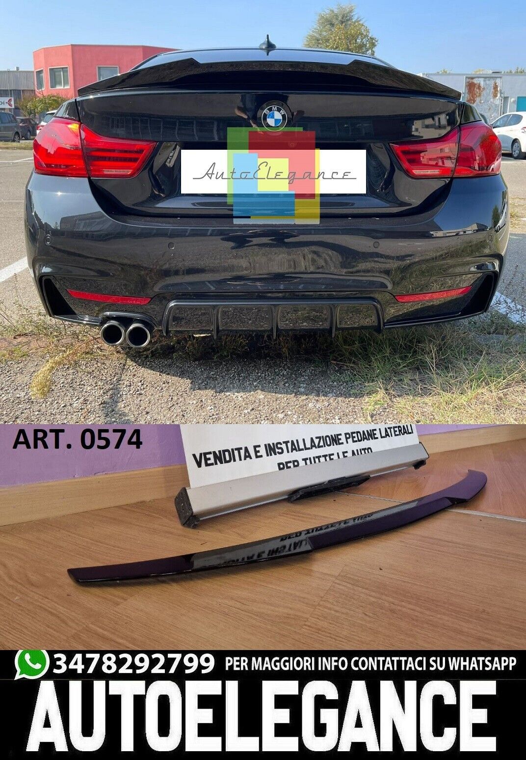 0574 BMW 4 F32 2013-2020 COUPE SPOILER POSTERIOR EN EL CAP&Oacute; ABS LOOK M4