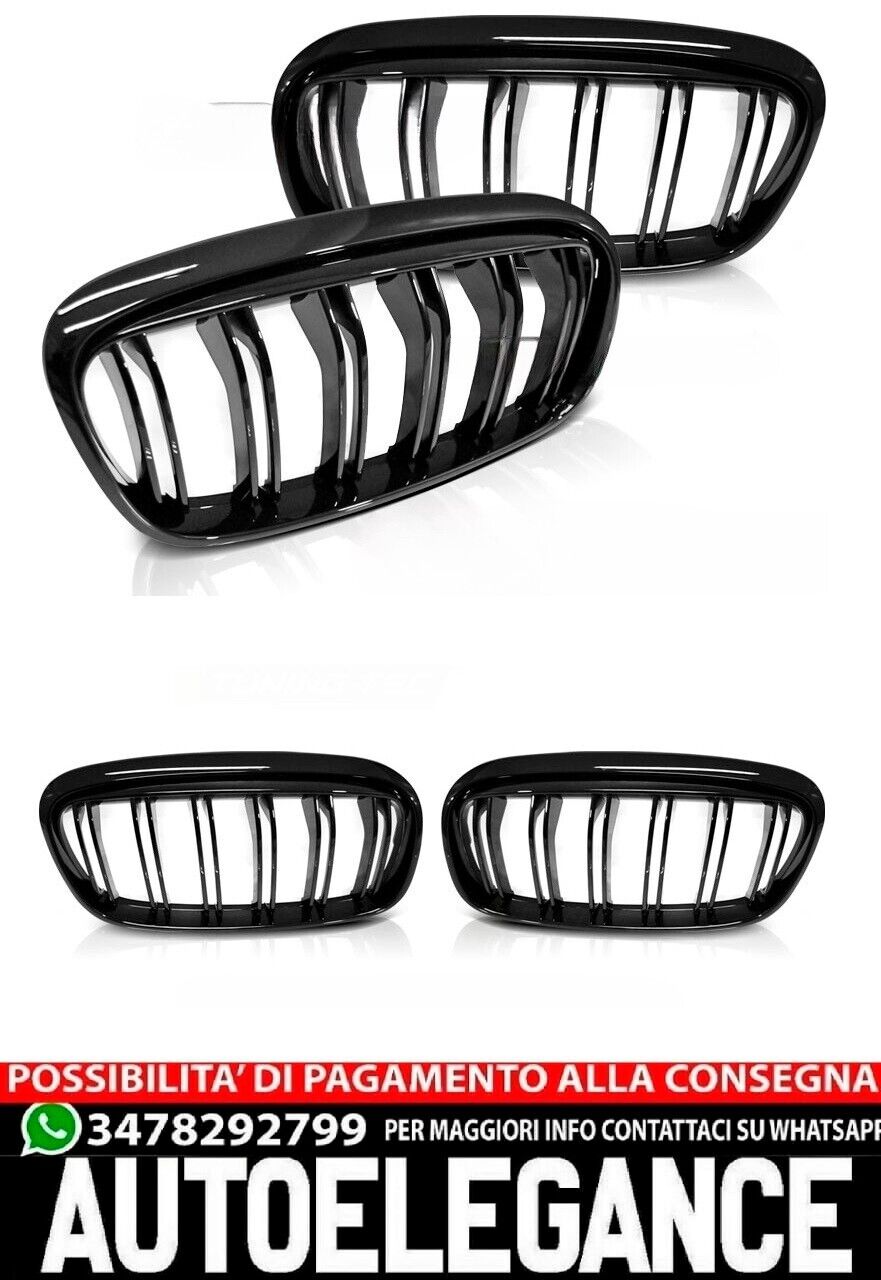 GRIGLIA DOPPIA BARRA NERA LUCIDA ADATTO PER  BMW F45/F46 14-18