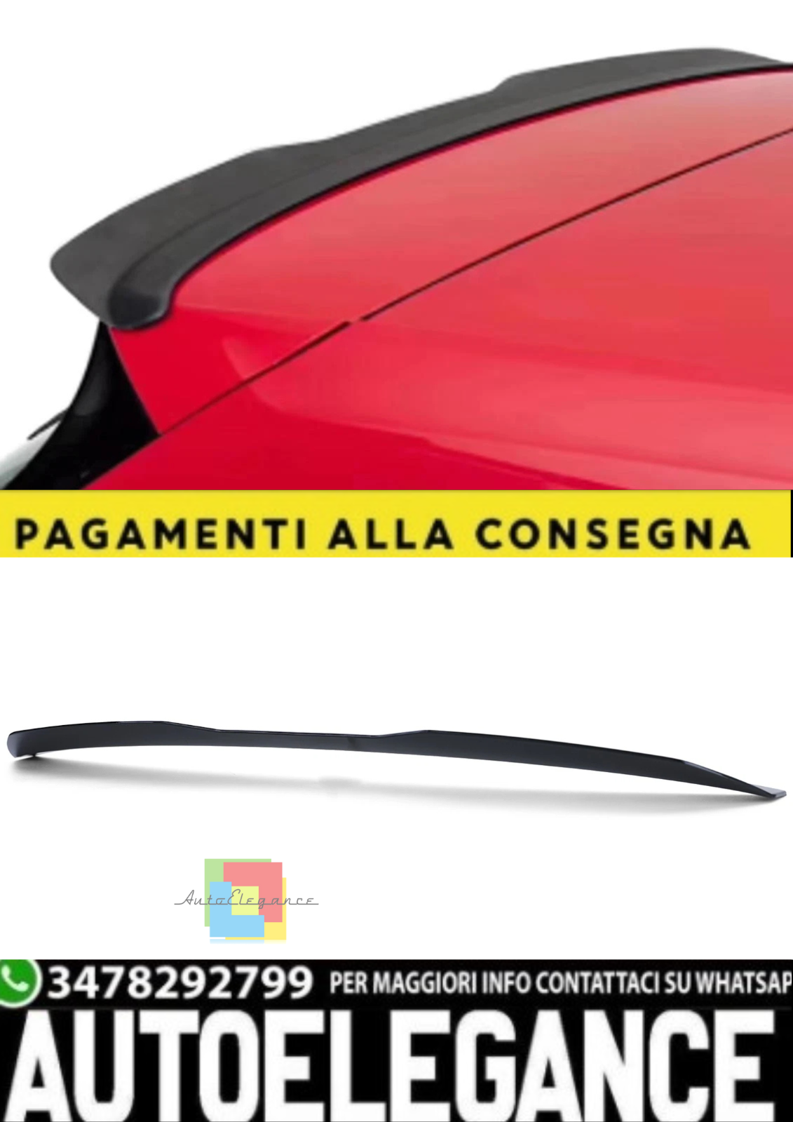 Spoiler Trasero Negro Brillante Para VW Golf 7 Berlina (2013&ndash;2020)