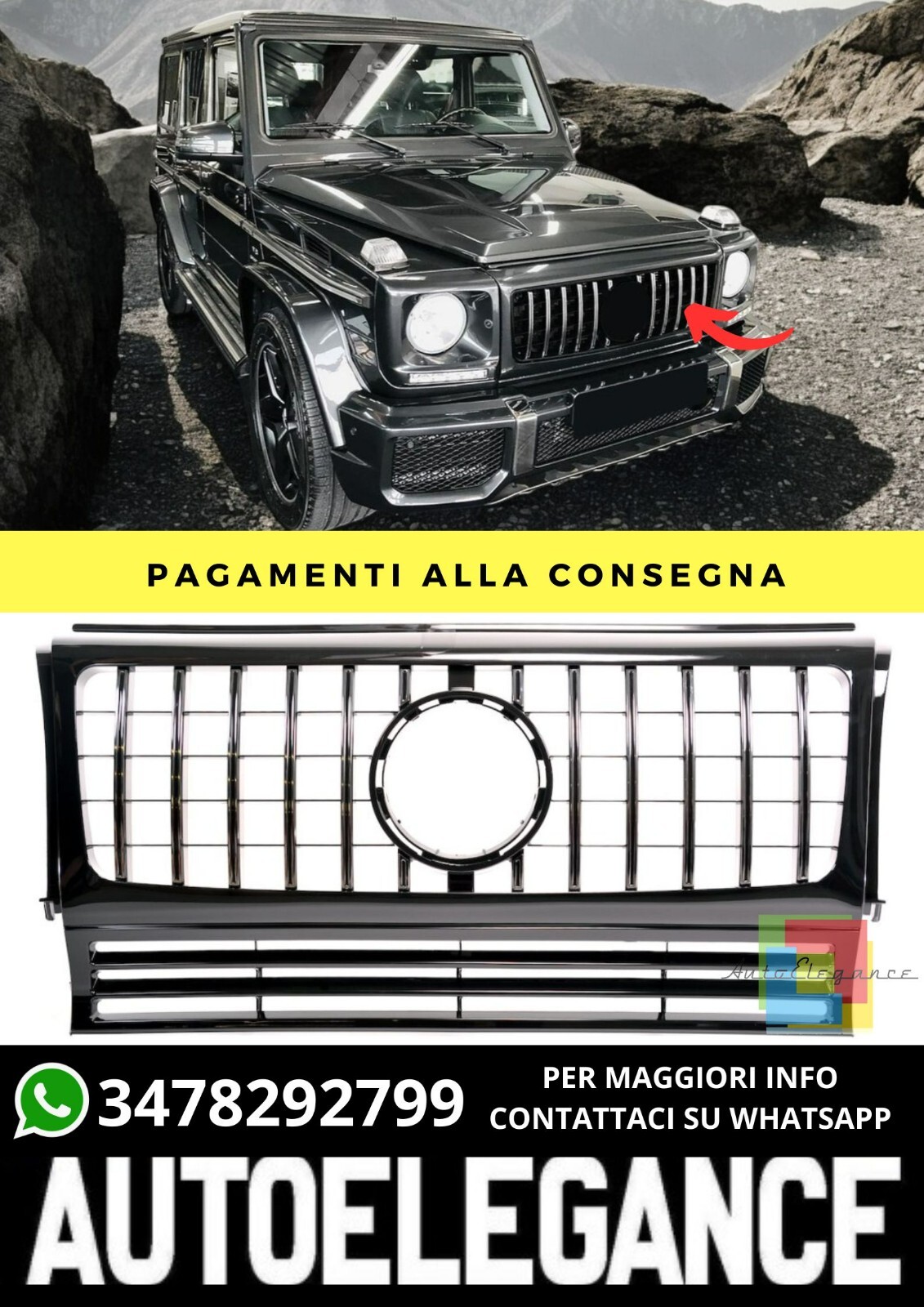 Griglia adatto per Mercedes G-Class W463 1989-2018 PANAMERICANA