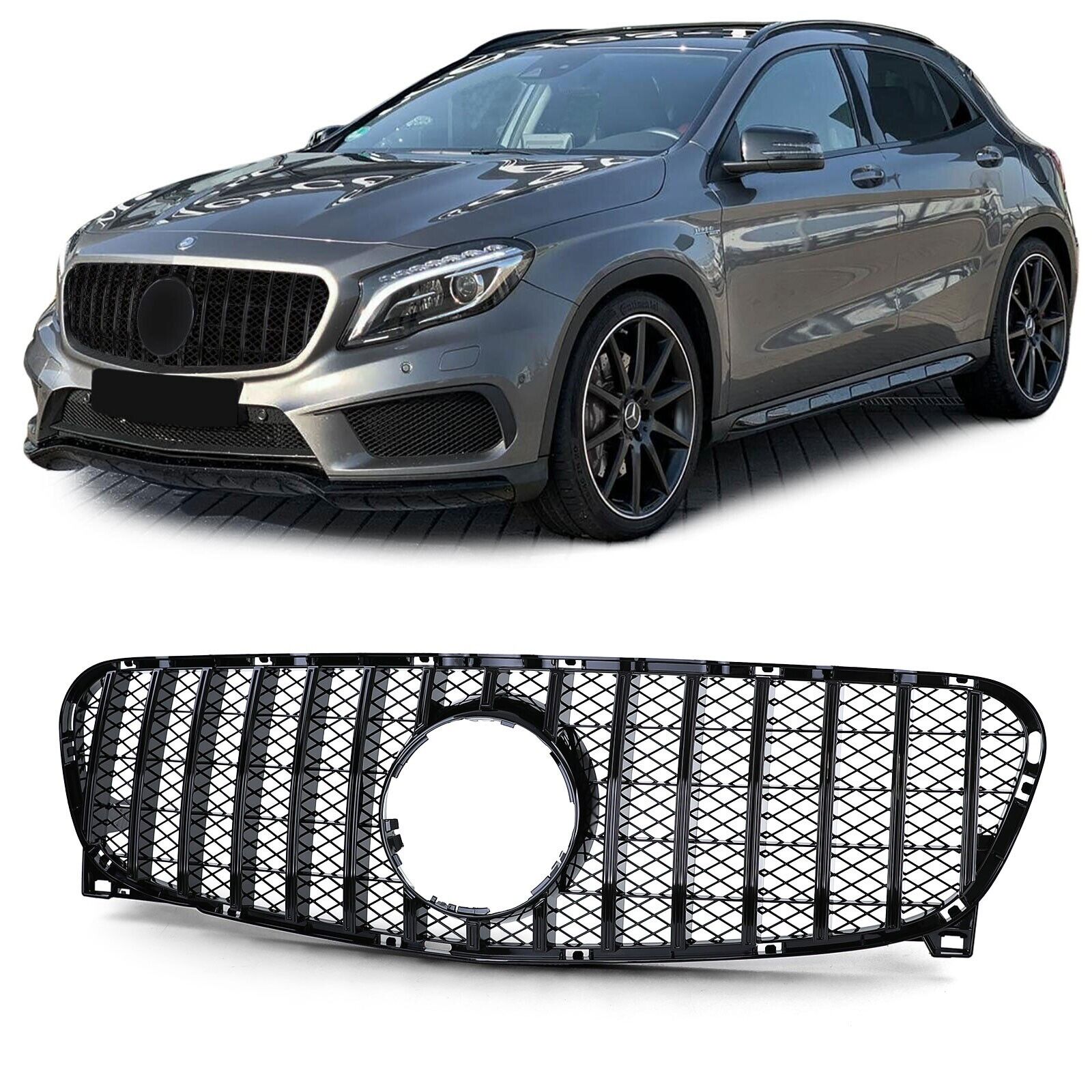 Radiateur Sport Grille Noir Poli pour Mercedes Gla X156 13-16