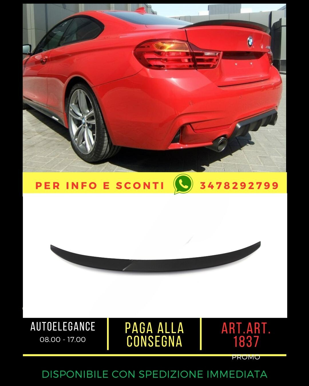 SPOILER ADATTO PER BMW 4 F32/F33 2013-2020 Coupe/Cabrio