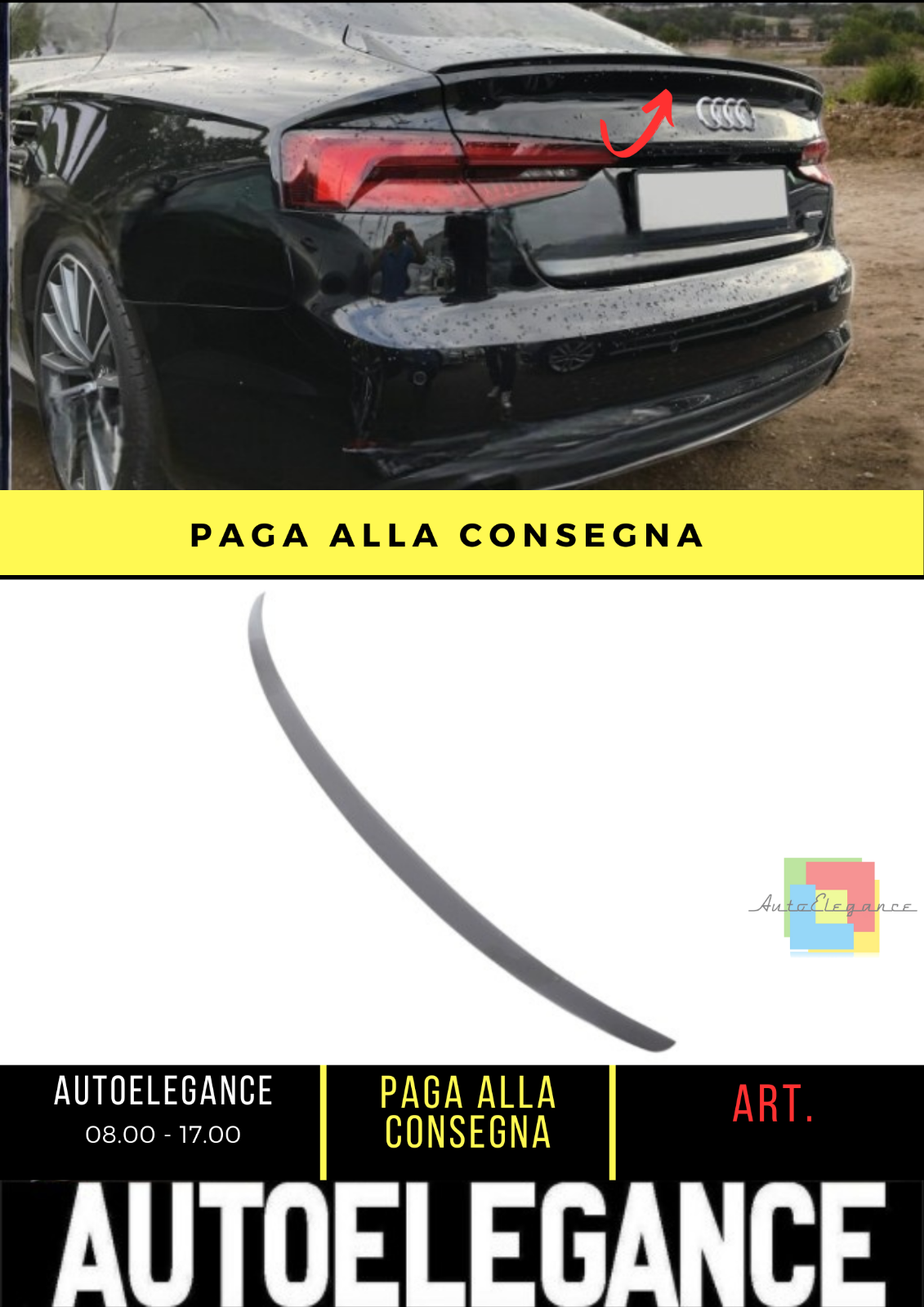 ??SPOILER POSTERIORE ADATTO PER AUDI A5 F5 2016-2024 SPORTBACK??