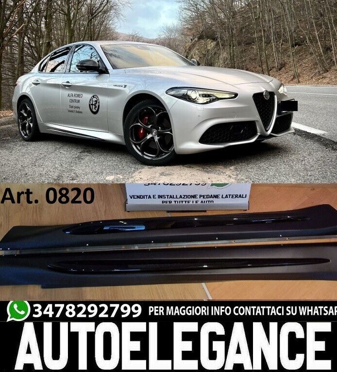 MINIFALDAS ALFA ROMEO GIULIA VELOCE NEGRO MATE PARACHOQUES DELANTERO SPOILER