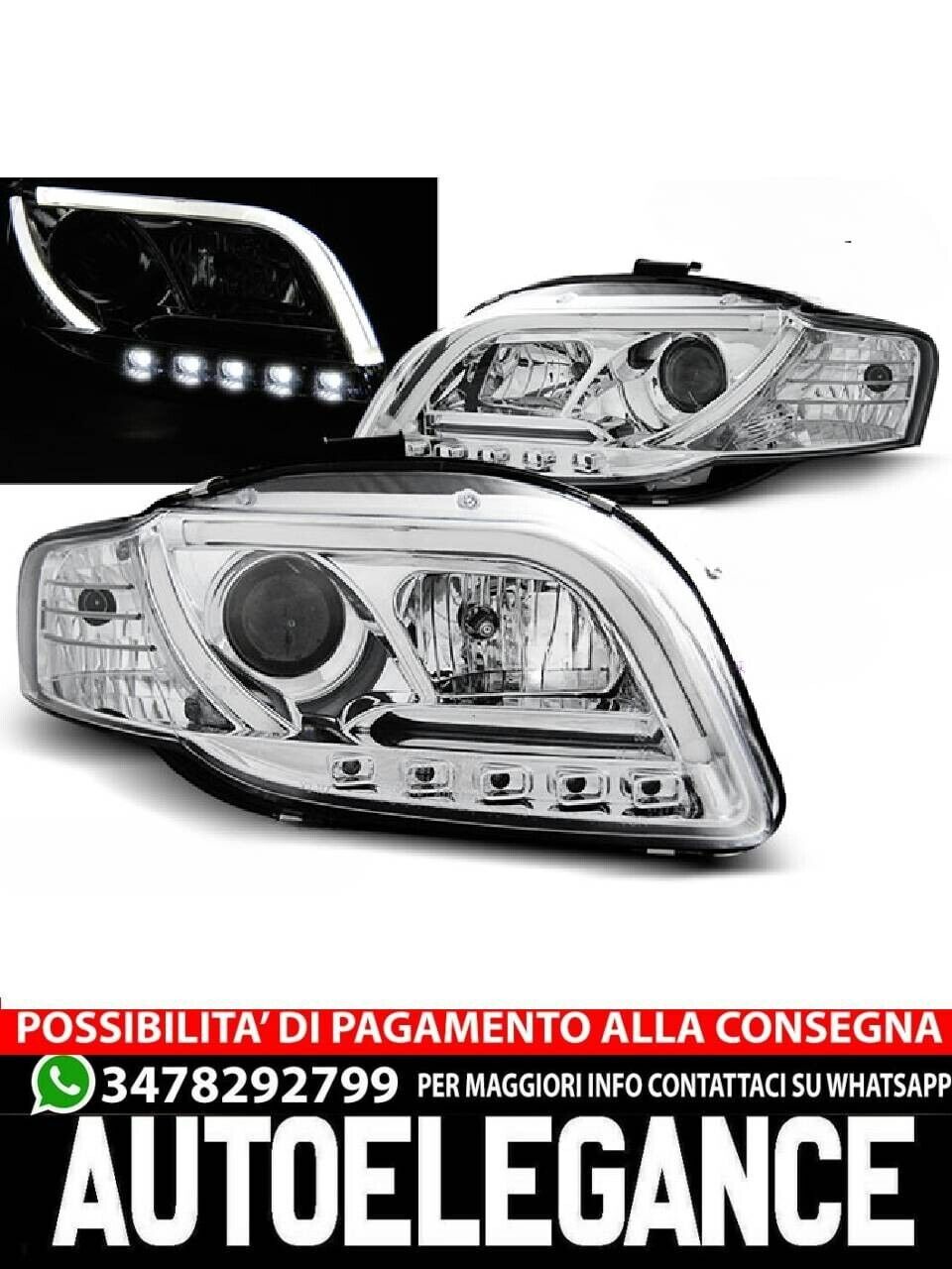 Tubo Faros DRL Cromado para Audi A4 B7 11.04-03.08