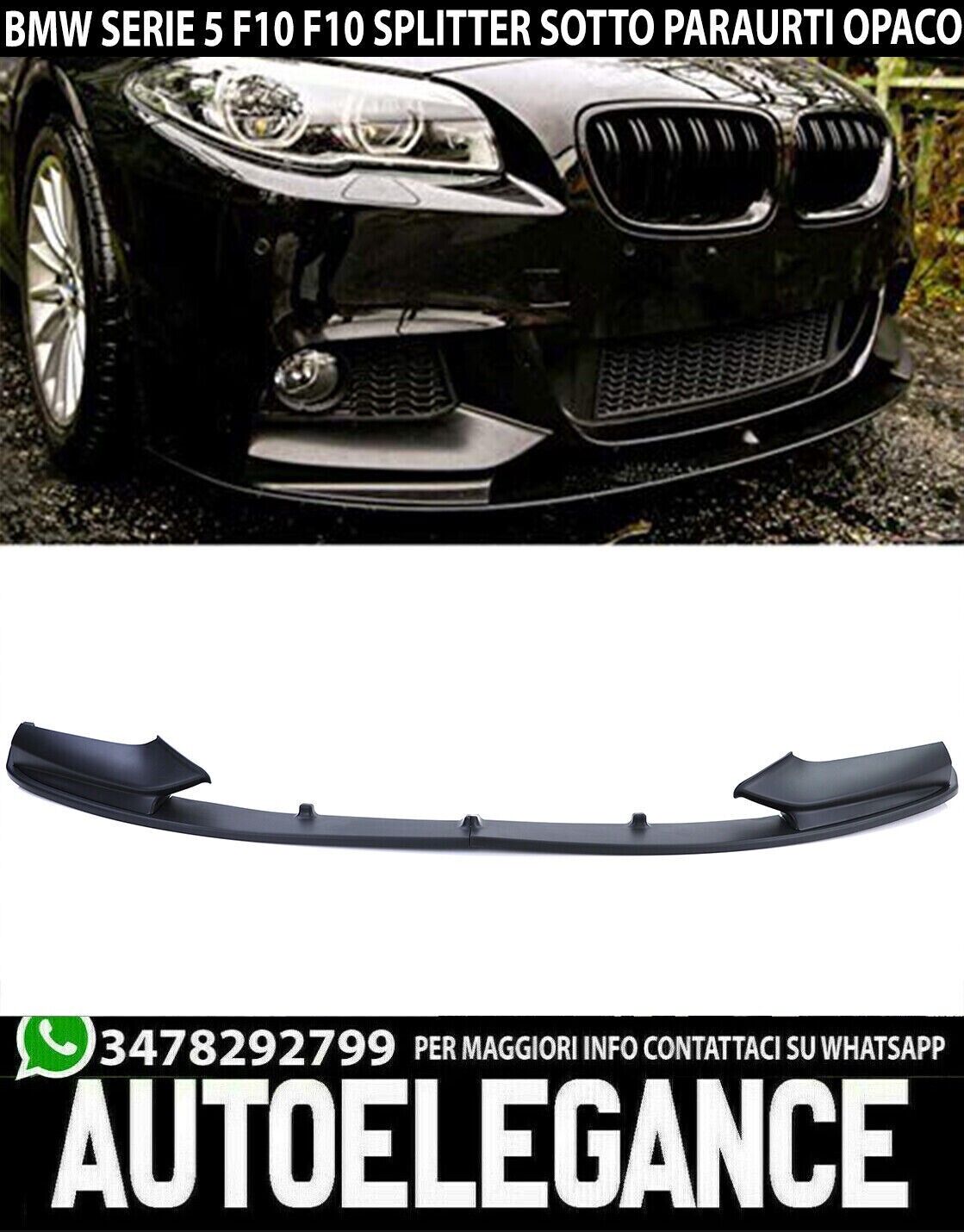 DIVISOR DELANTERO BMW SERIE 5 F10 F11 NEGRO MATE M SPORT