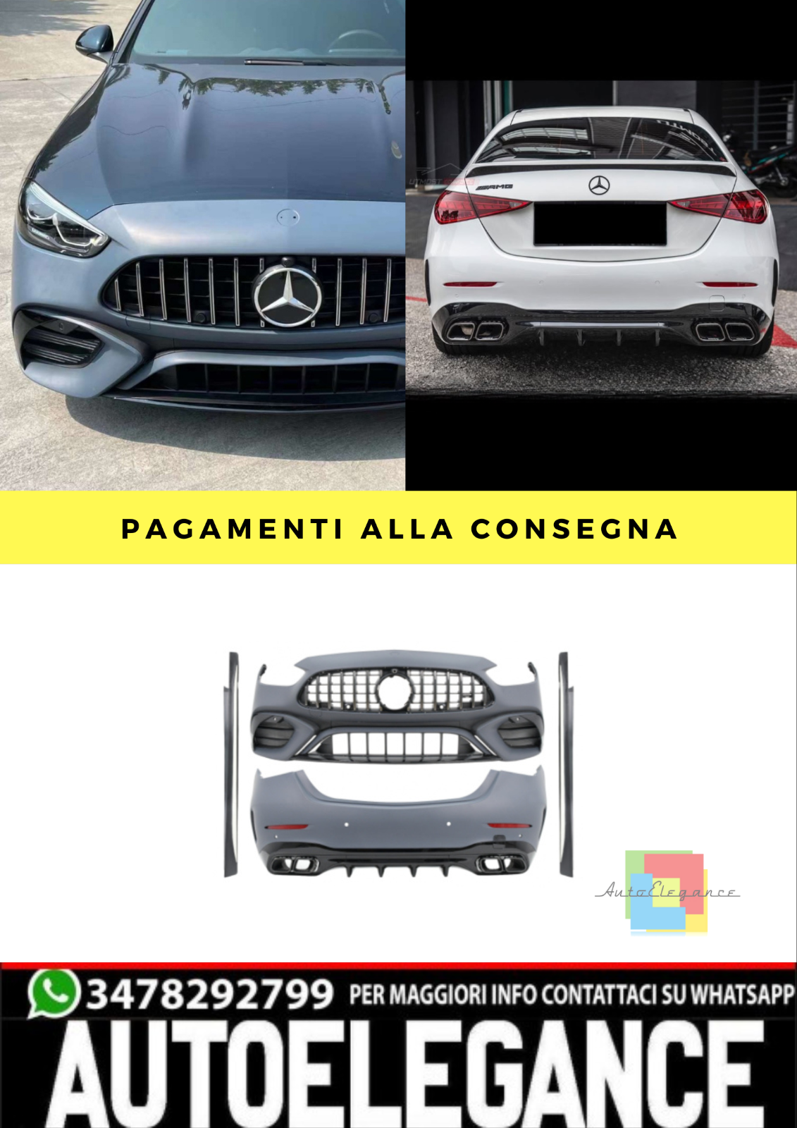 BODYKIT ADECUADO PARA Clase C W206 Berlina (Desde 2021 En Adelante) C63 Diseño