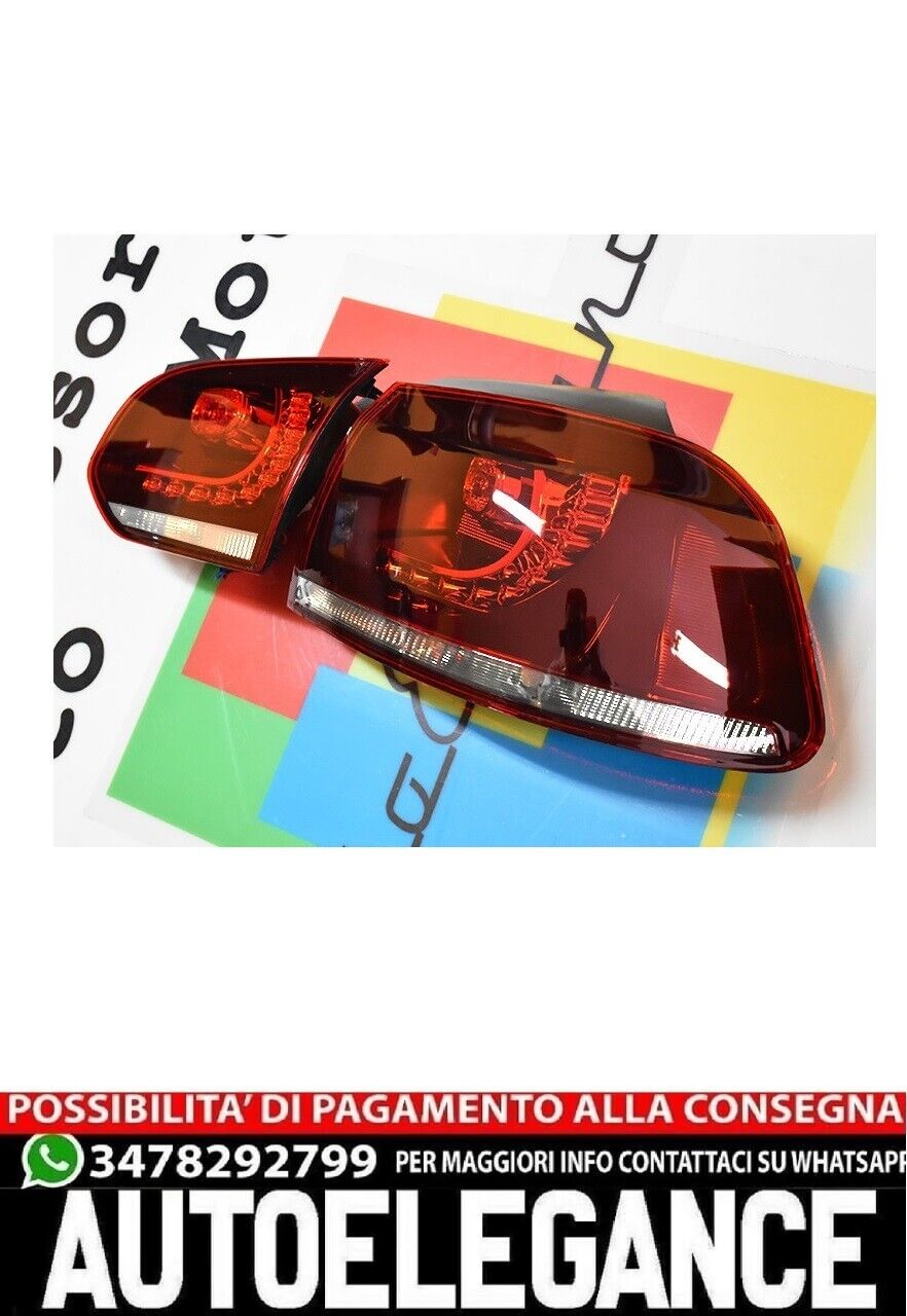 Feux Arri&egrave;re Full LED Adapt&eacute;s Pour VW Golf 6 VI (2008-2013) R20 Design Rouge Sm