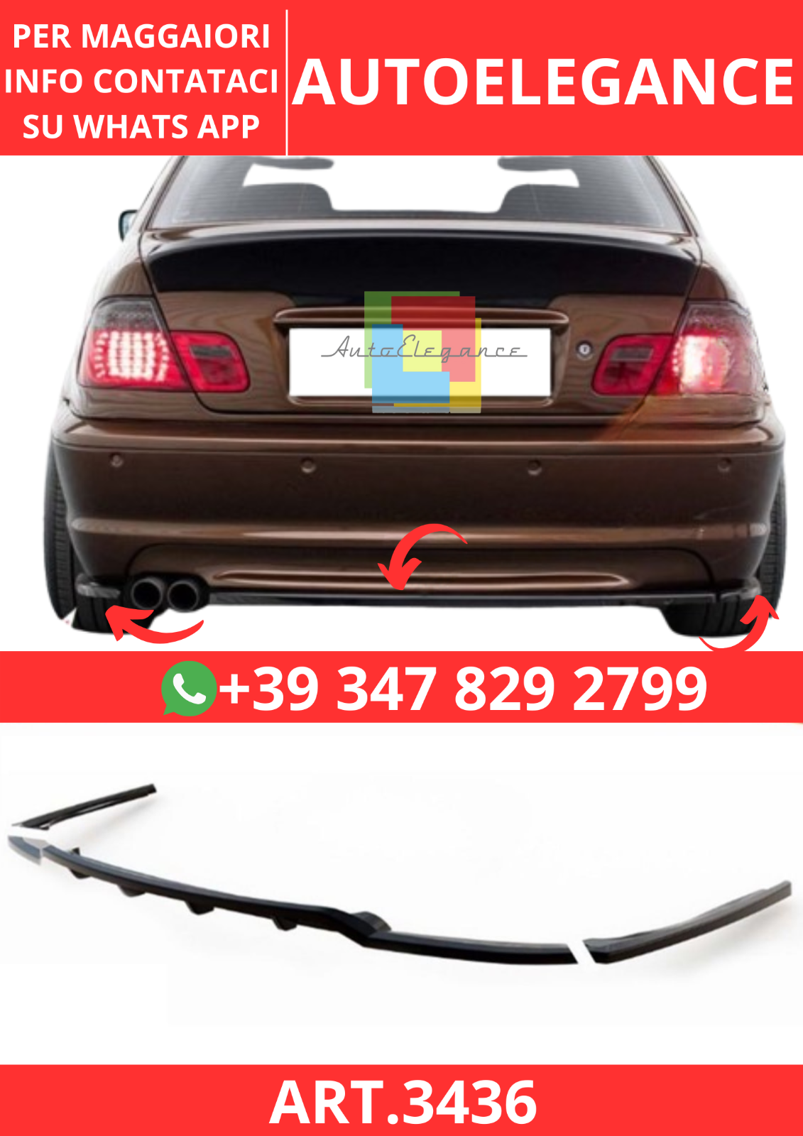 ART.3436 Diffusore BMW 3 Series E46 / 2001 - 2006