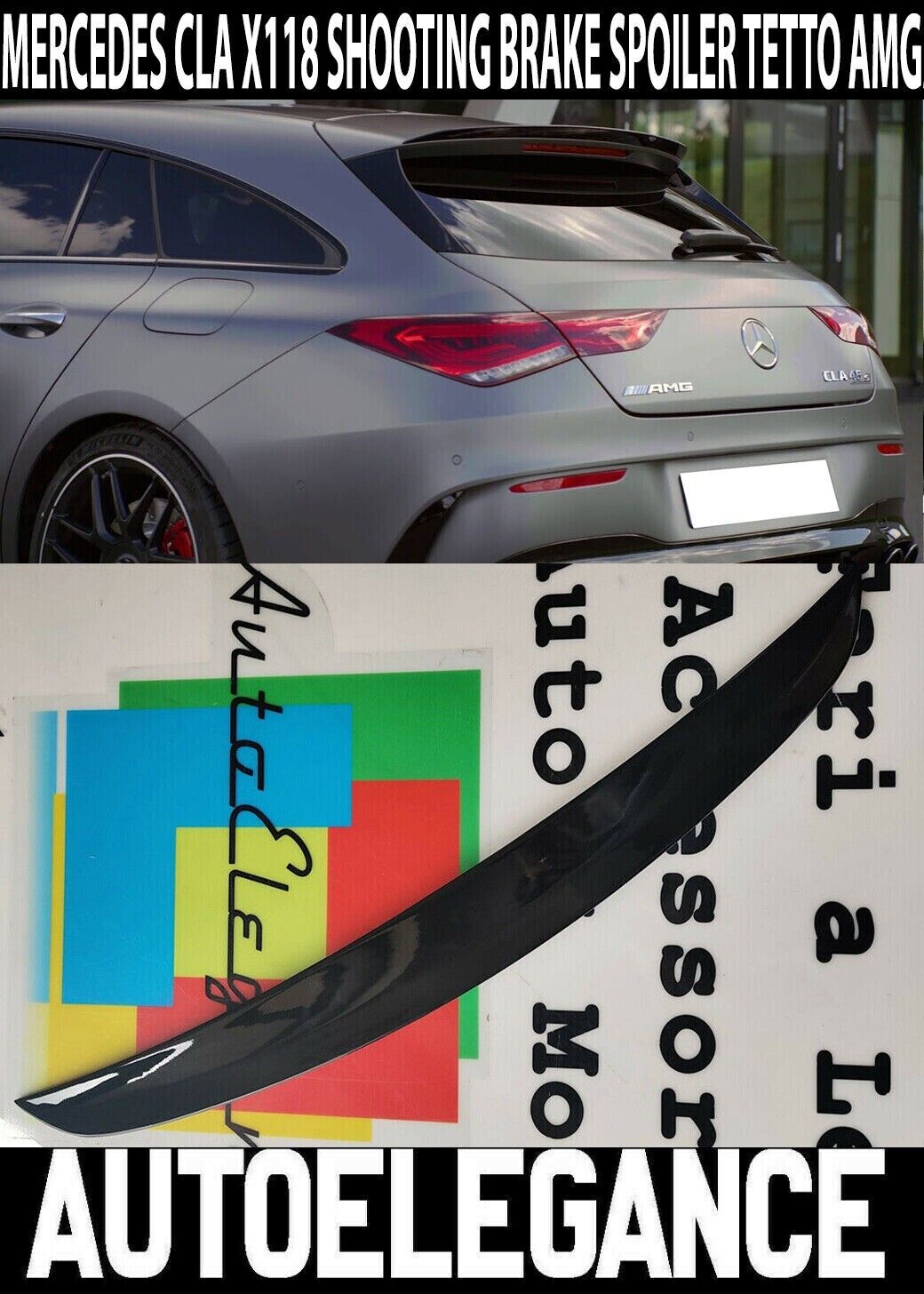MERCEDES CLA X118 SHOOTING BRAKE SPOILER DE TECHO TRASERO AMG LOOK NEGRO BRILLO