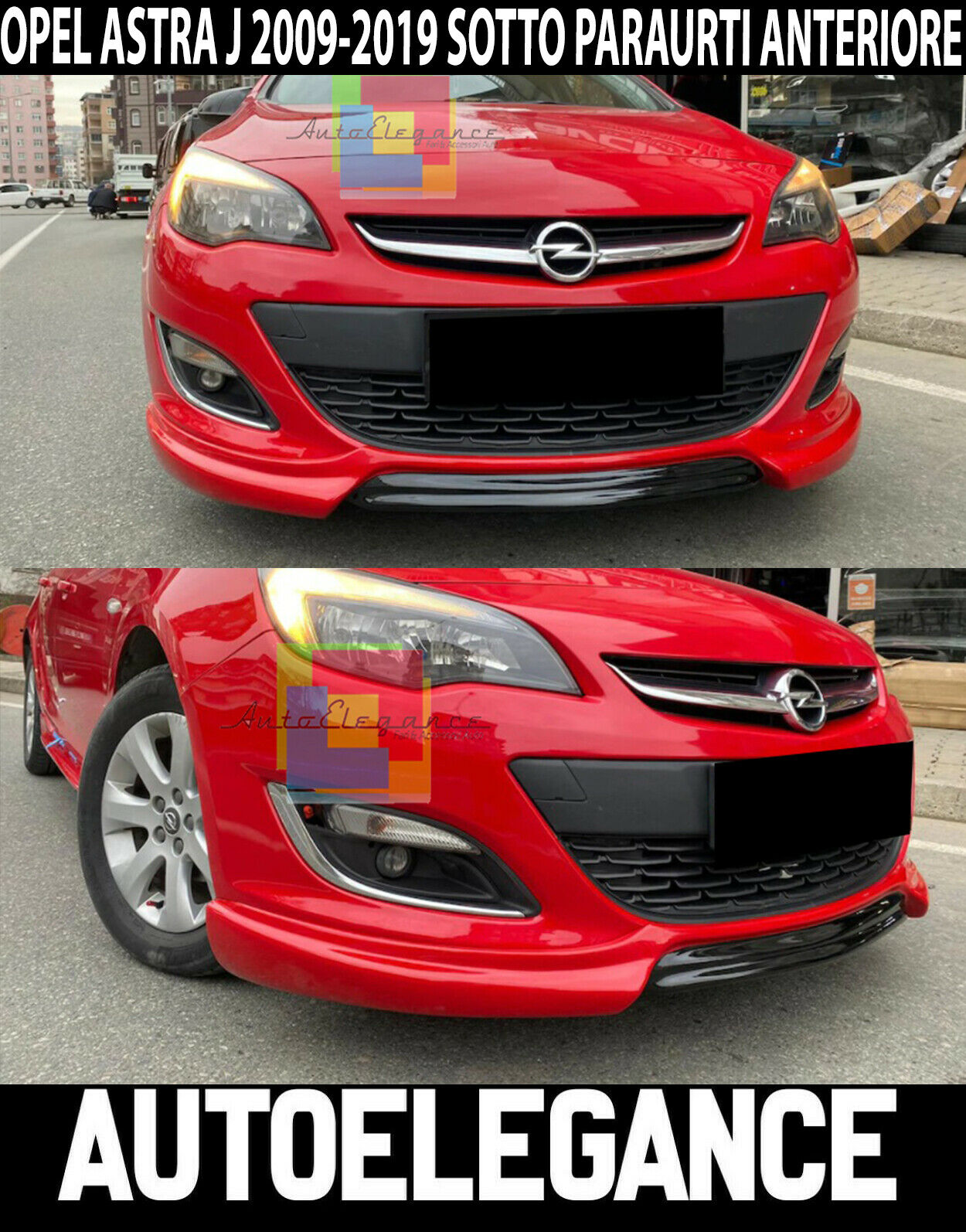 SPOILER SOTTO PARAURTI ANTERIORE PER OPEL ASTRA J ABS LOOK SPORTIVO OPC .-