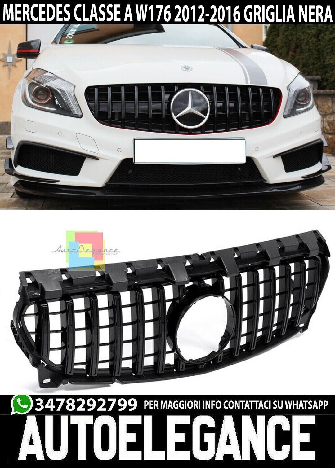 CALANDRE AVANT NOIRE MERCEDES CLASSE A W176 2012-2015 CALANDRE AMG PANAMERICA