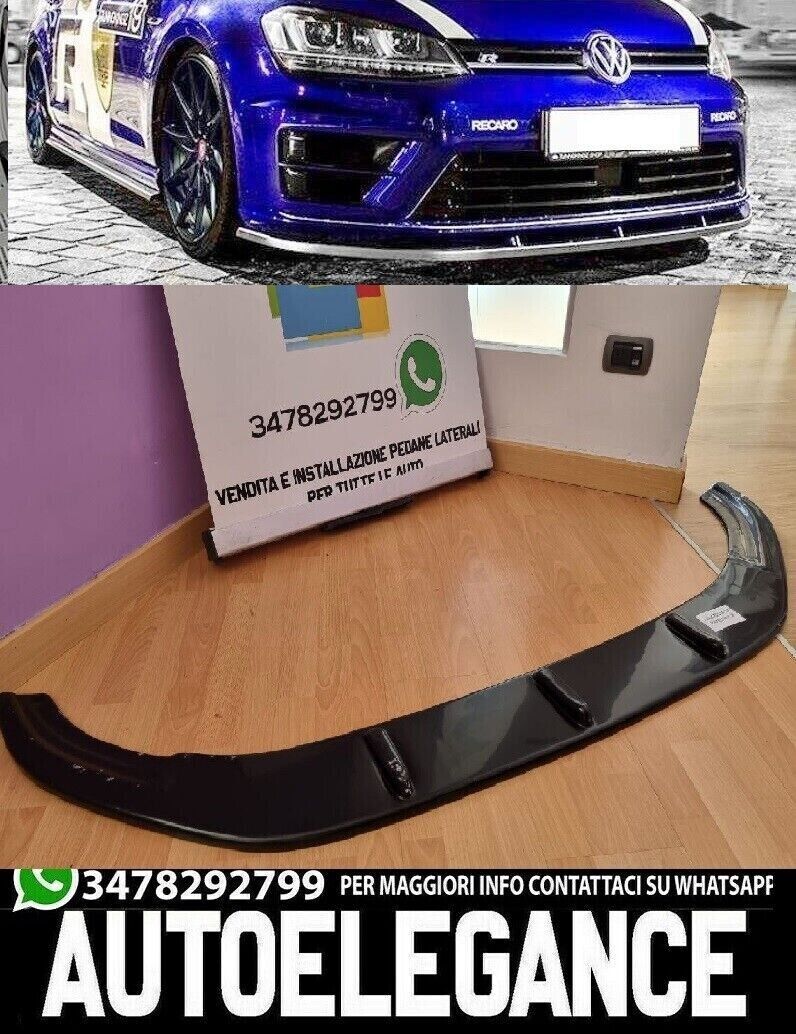 Frontsto&szlig;stangensplitter f&uuml;r Golf 7 Rline-Sto&szlig;stange gl&auml;nzend schwarz